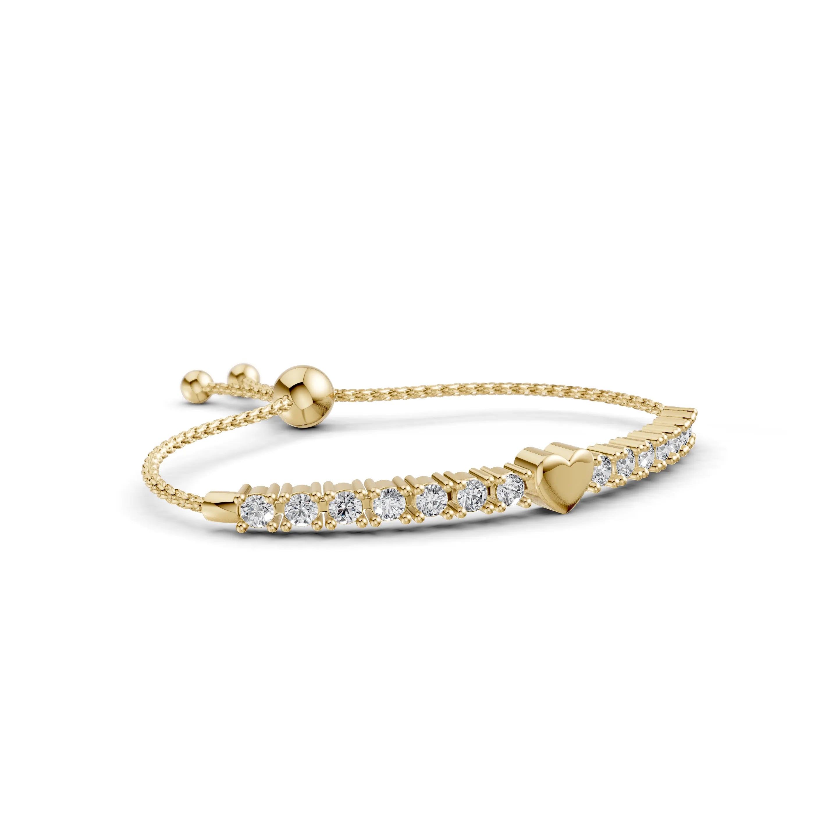 Pargold Solid Gold Enchanting Radiant Gemstone Bracelet -Gold_Diamond_Diamond_Static_Gold