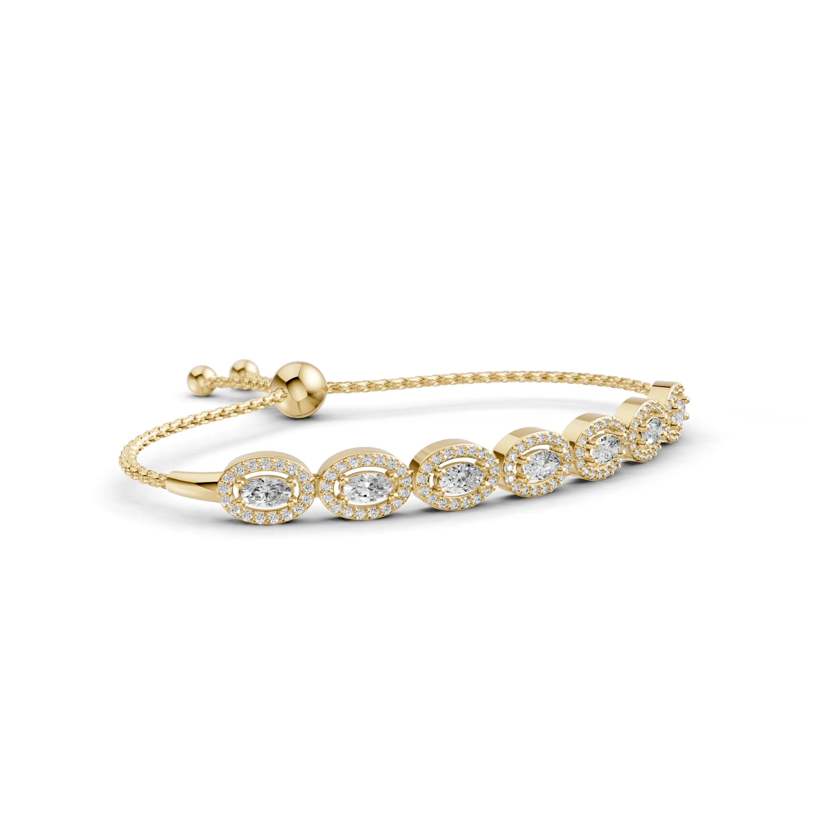Pargold Solid Gold Radiant Elegance Gemstone Bracelet -Gold_Diamond_Diamond_Static_Gold
