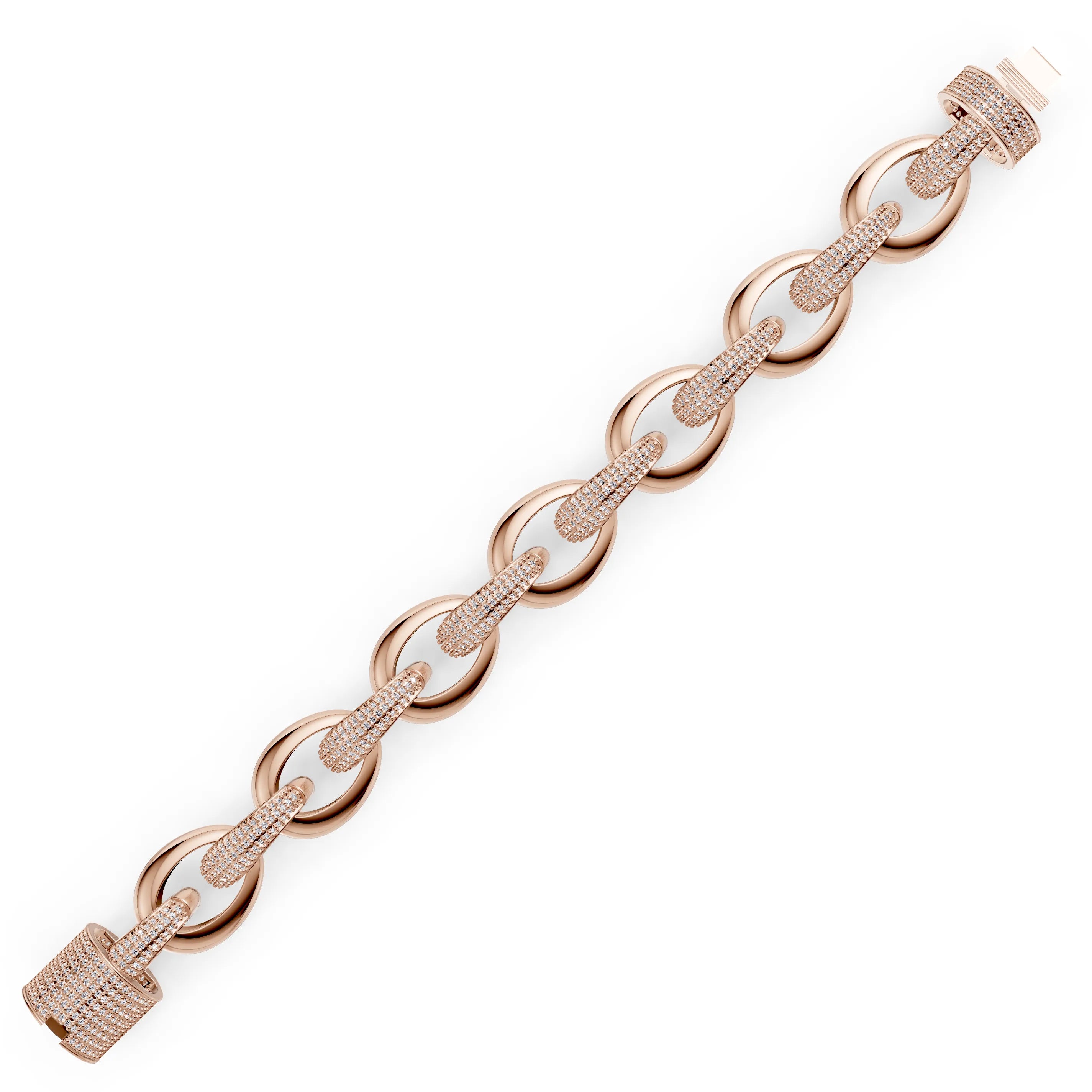 Pargold Solid Gold Exquisite Elegance Radiant Gemstone Bracelet -Rose_Diamond_Diamond_Static_Rose