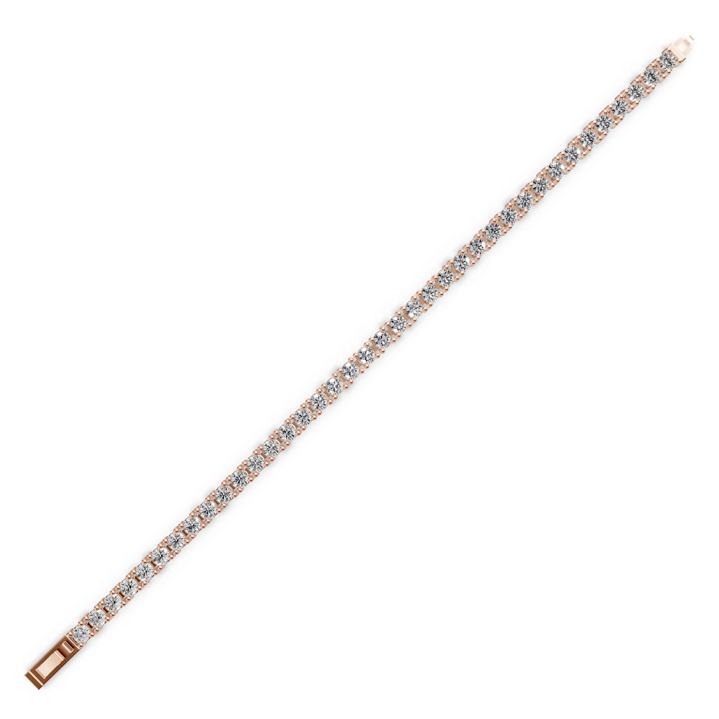 Pargold Solid Gold Golden Gleam Tennis Bracelet -Rose_Diamond_Diamond_Static_Rose