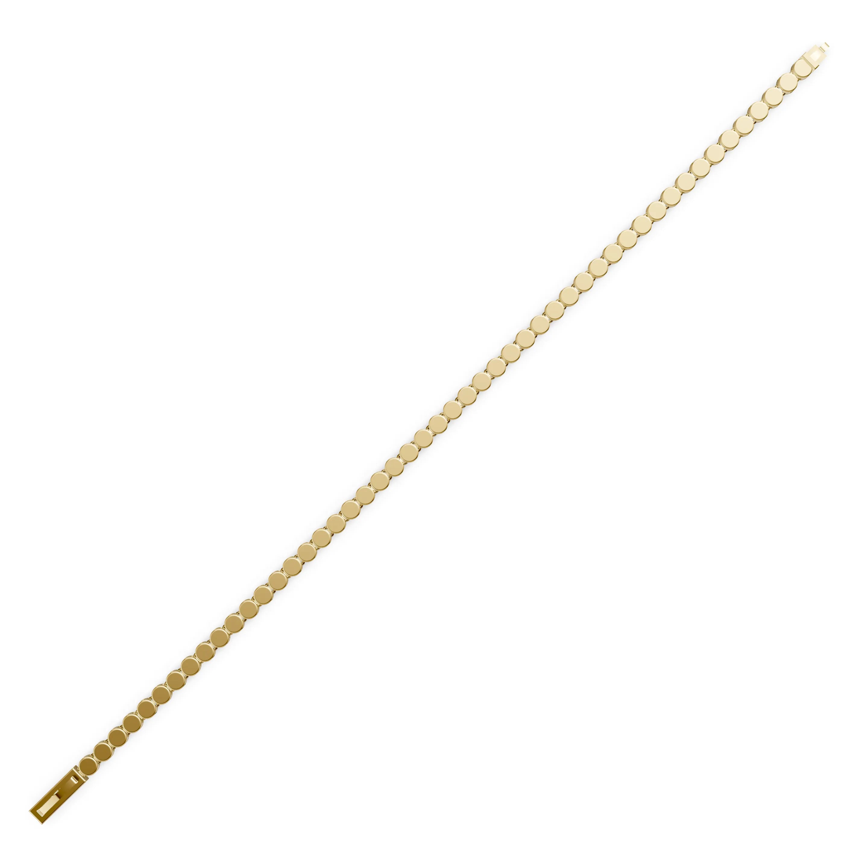 Pargold Solid Gold Classic Golden Disc Bracelet -Gold_Static_Gold