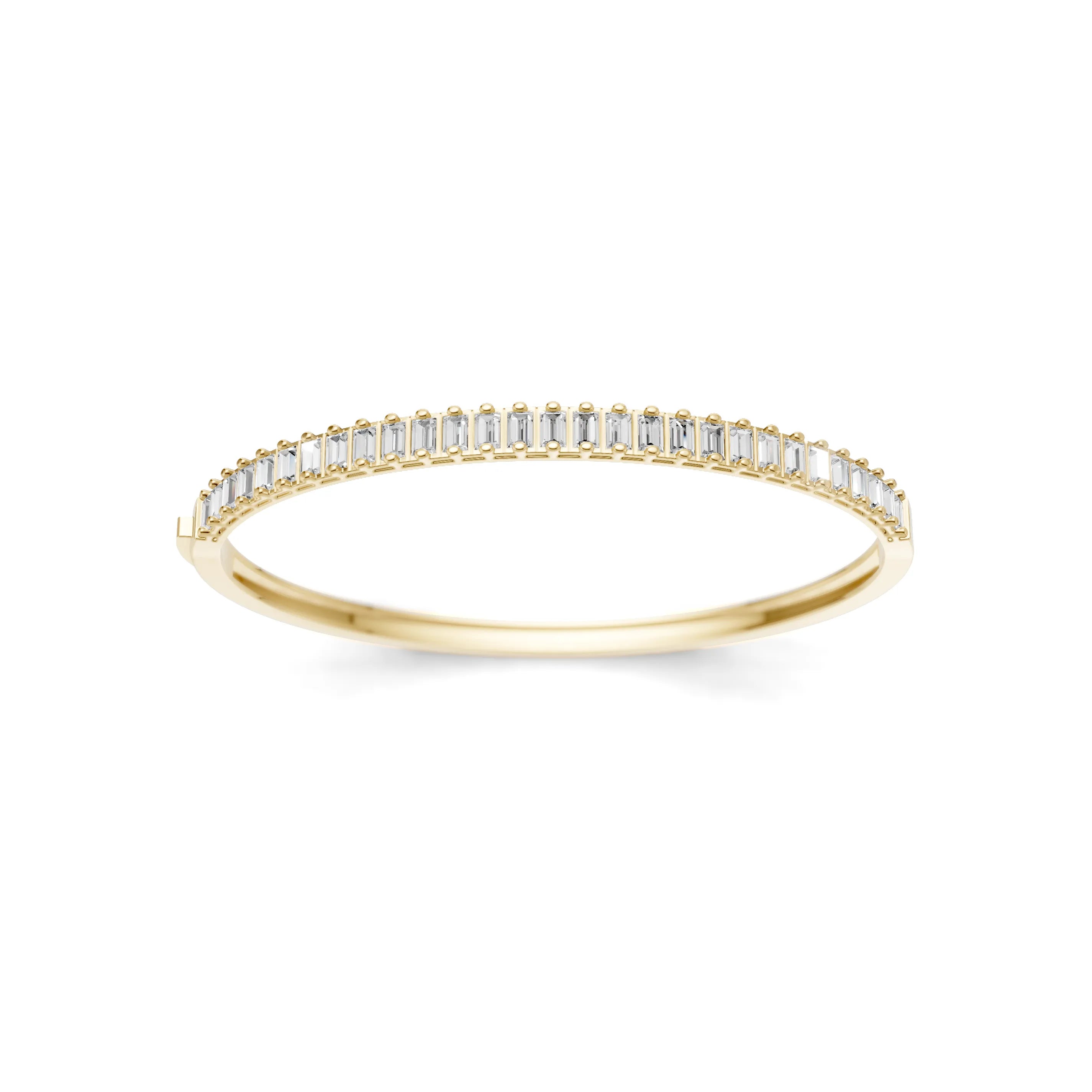 Pargold Solid Gold Golden Horizon Line Bangle -Gold_Diamond_Diamond_Static_Gold