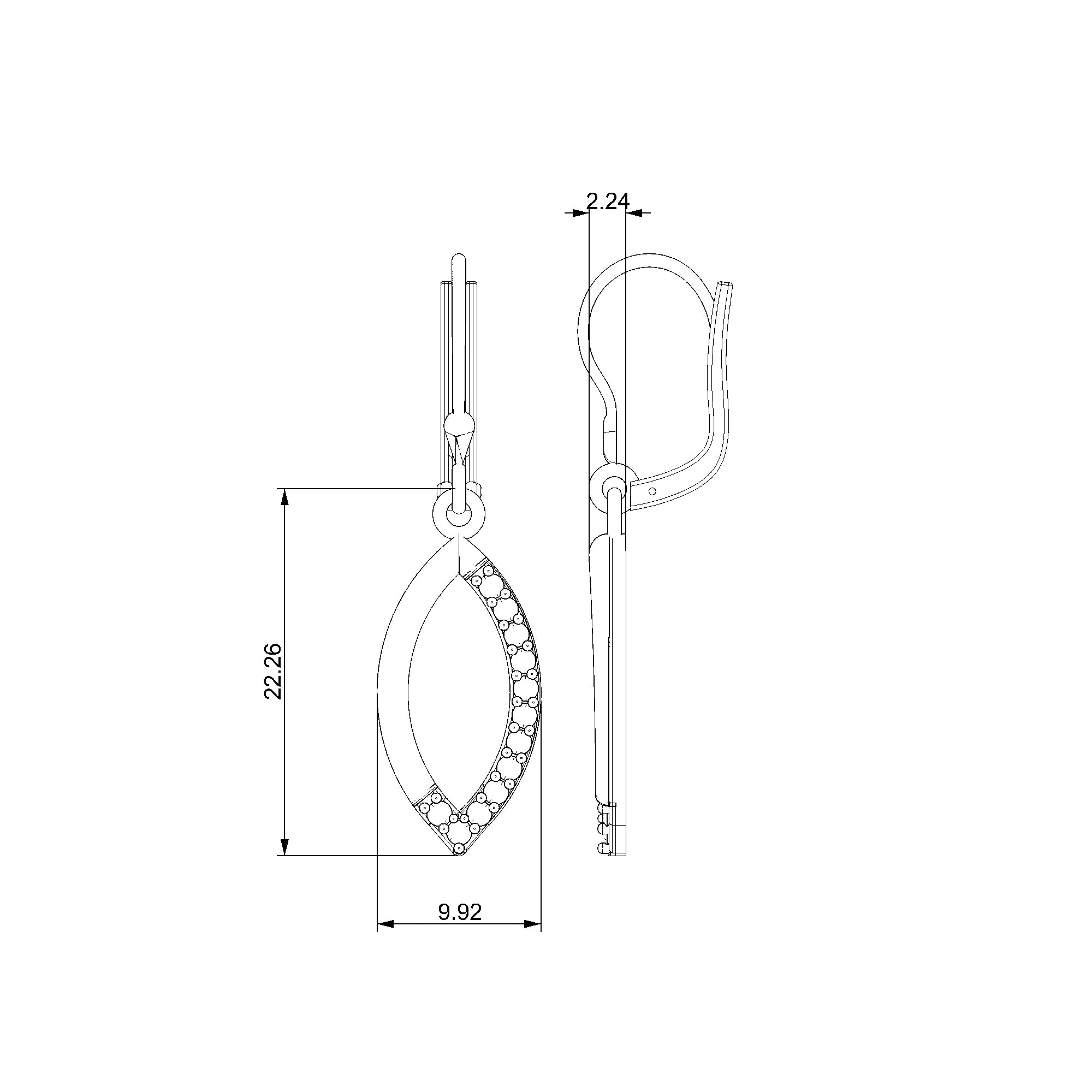 Pargold Solid Gold Radiant Blossom Petal Huggies Earrings-Static