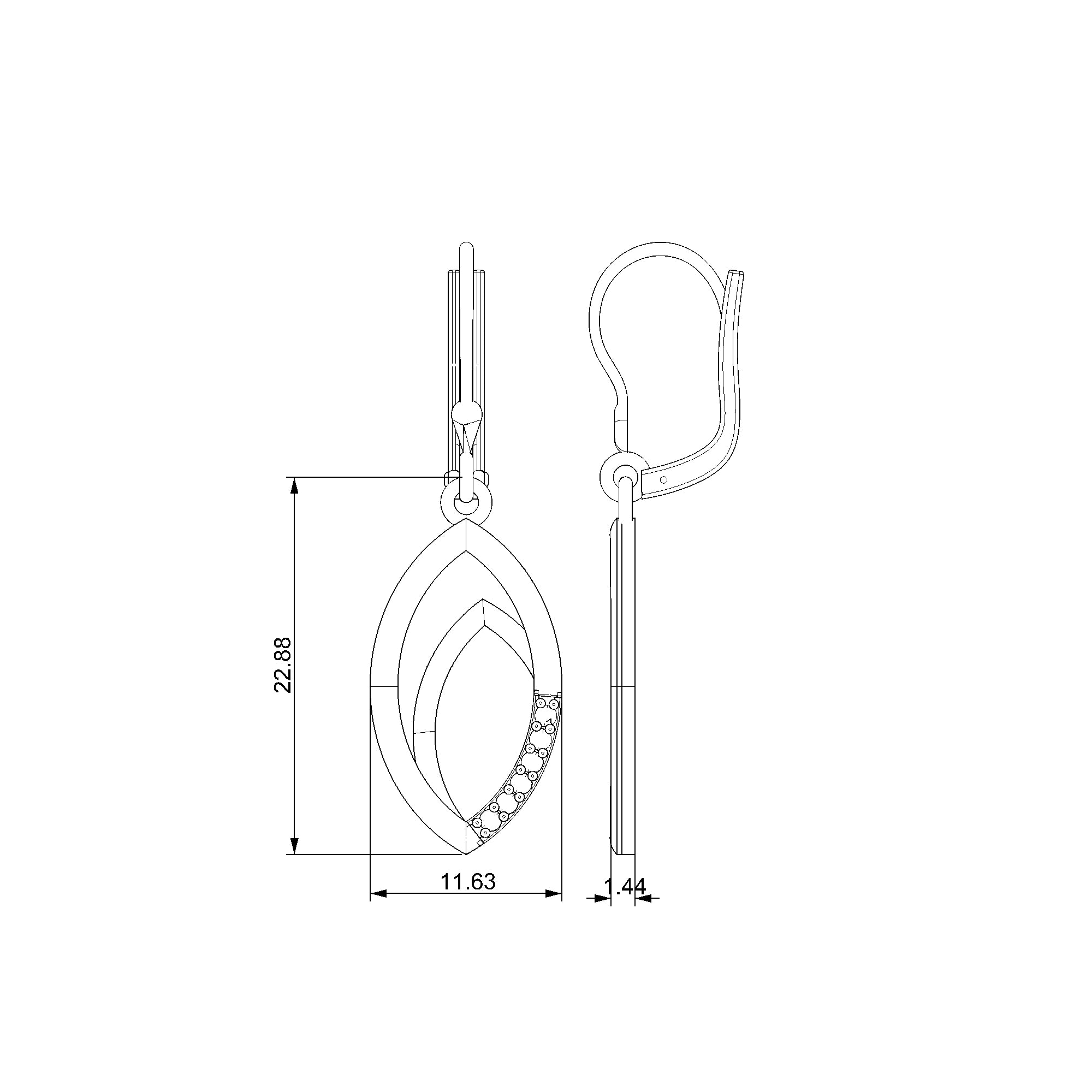 Pargold Solid Gold Apex Gemstone Dangle Earrings-Static