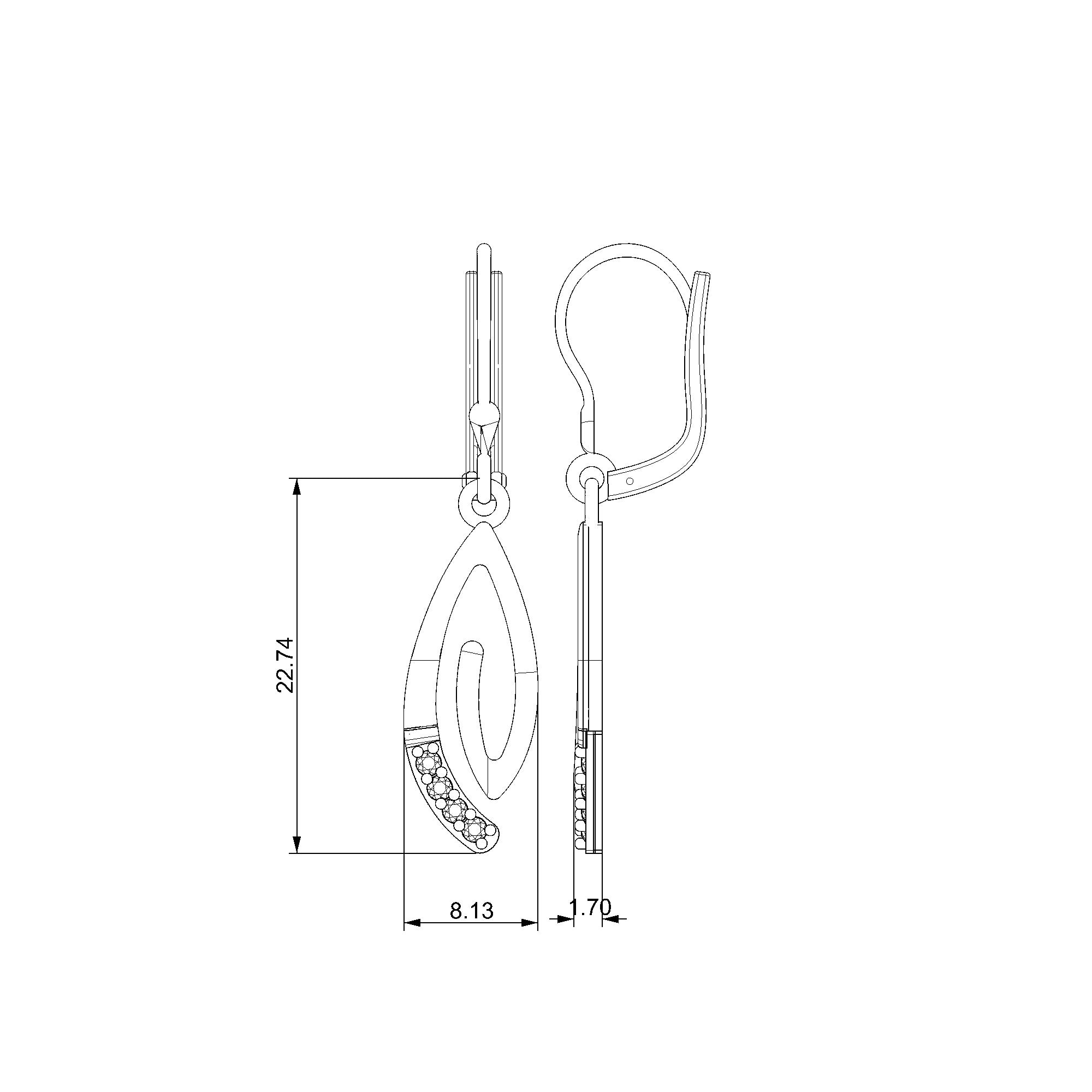 Pargold Solid Gold Modern Gemstone Drop Earrings-Static