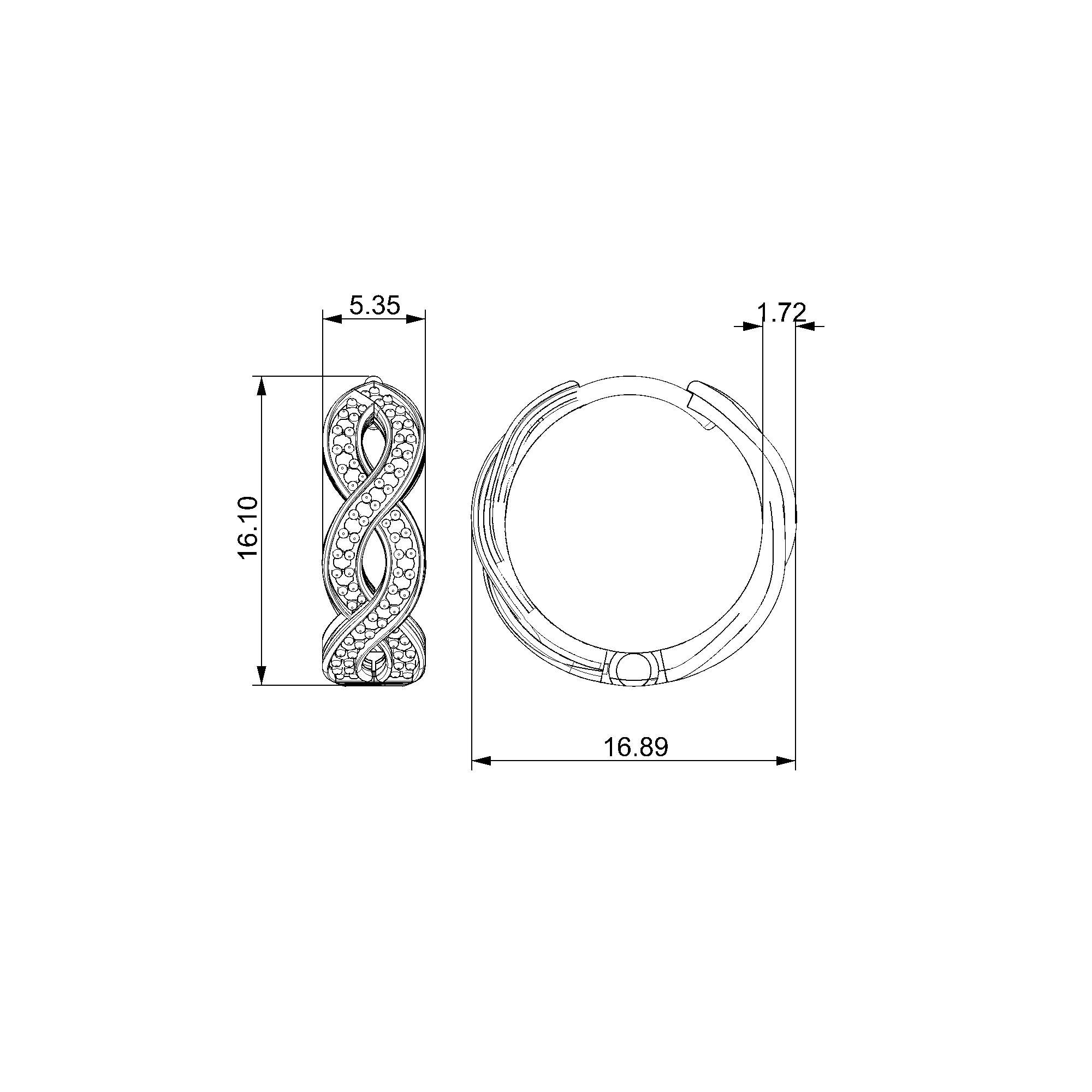 Pargold Solid Gold Infinite Gleam Twist Hoop Earrings-Static