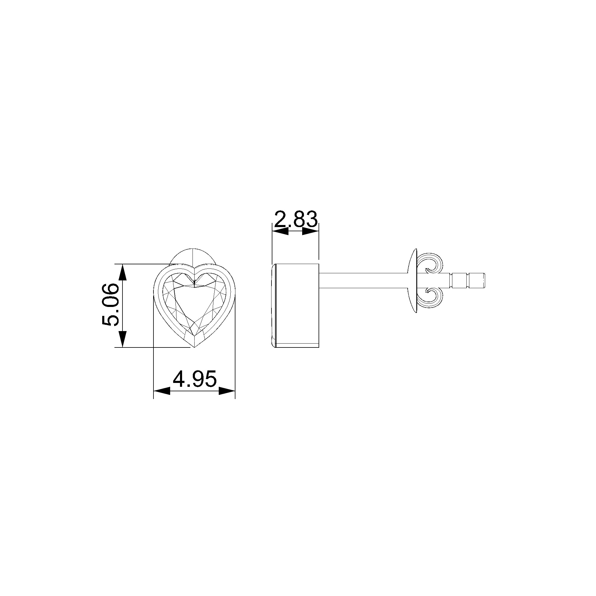 Pargold Solid Gold Heart-Shaped Stud Earrings-Static