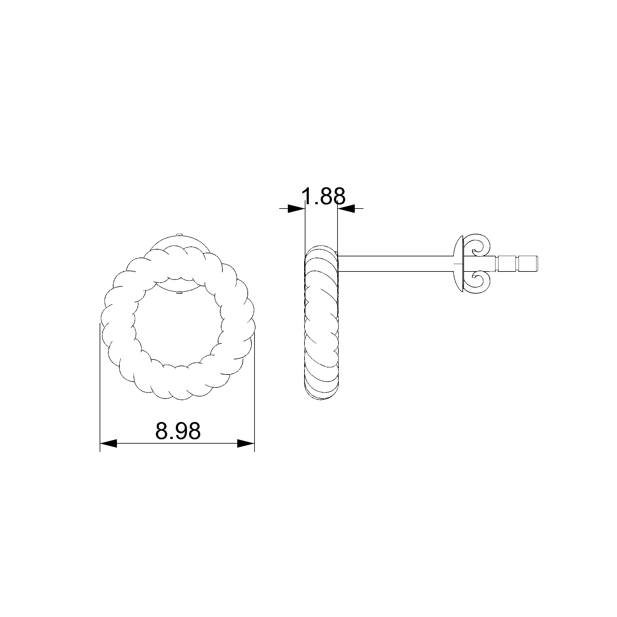 Pargold Solid Gold Luxurious Twisted Rope Hoops-Static