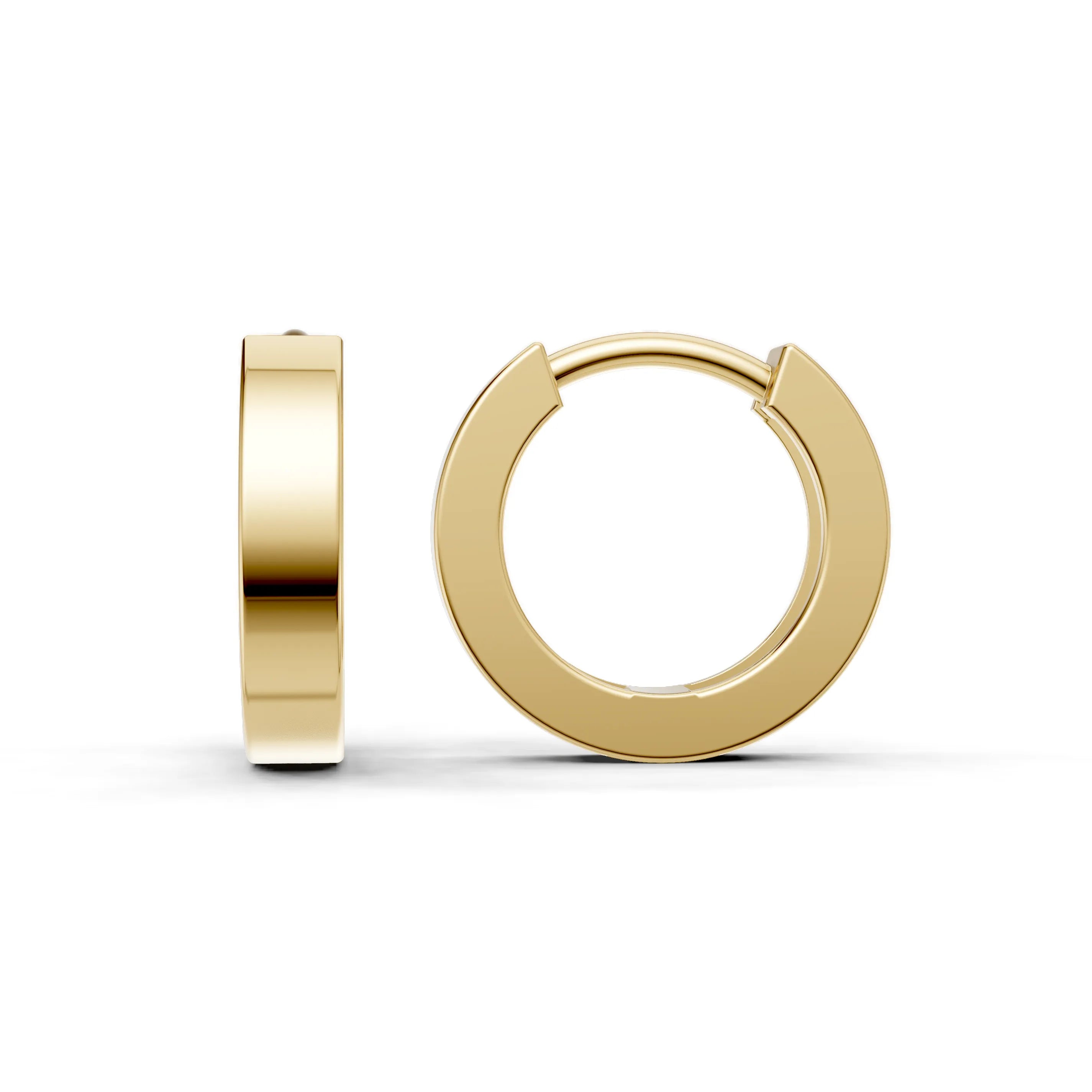 Pargold Solid Gold Plain Gold Hoop Earrings -Gold_Static_Gold
