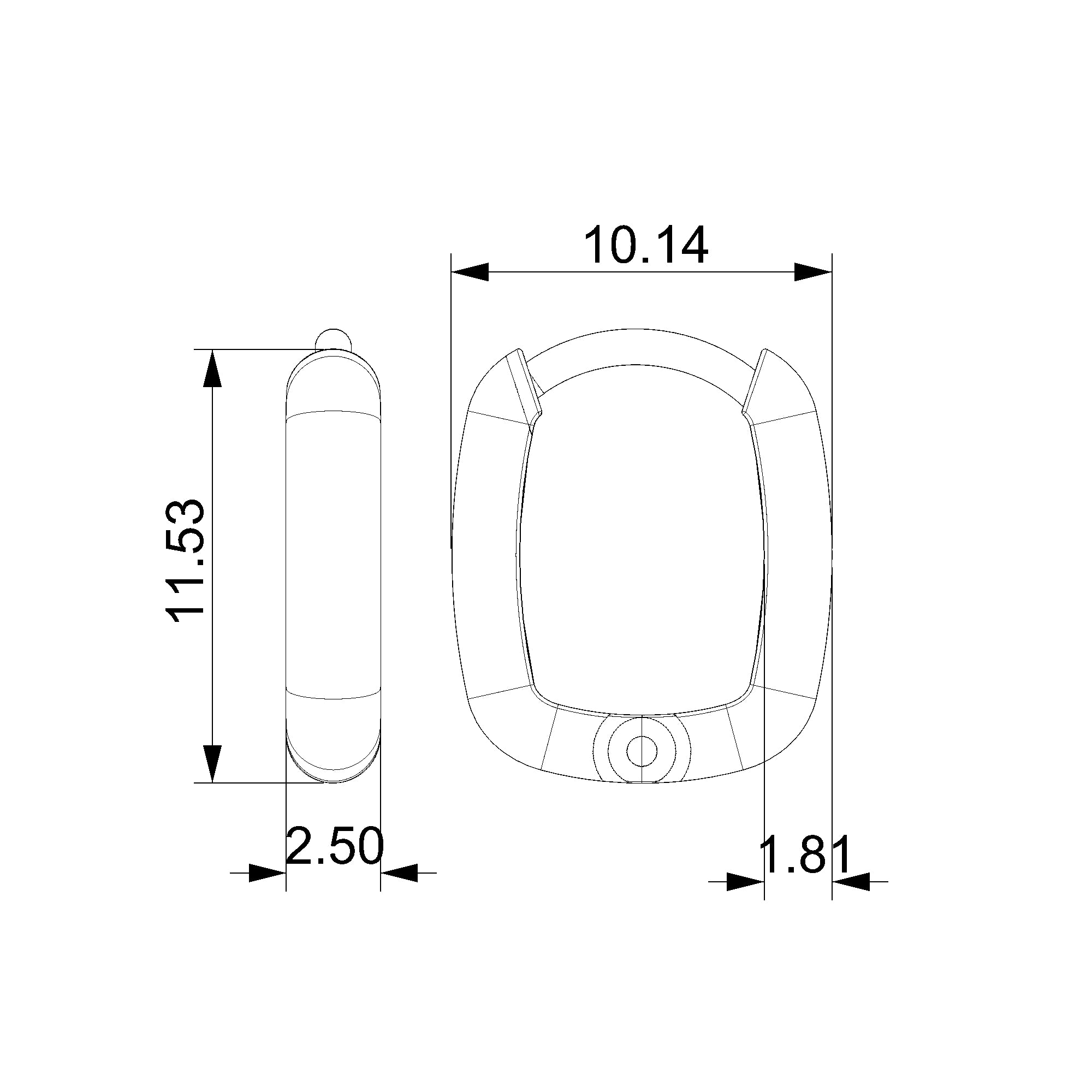 Pargold Solid Gold Elegant Oval Hoop Earrings - Small Size-Static