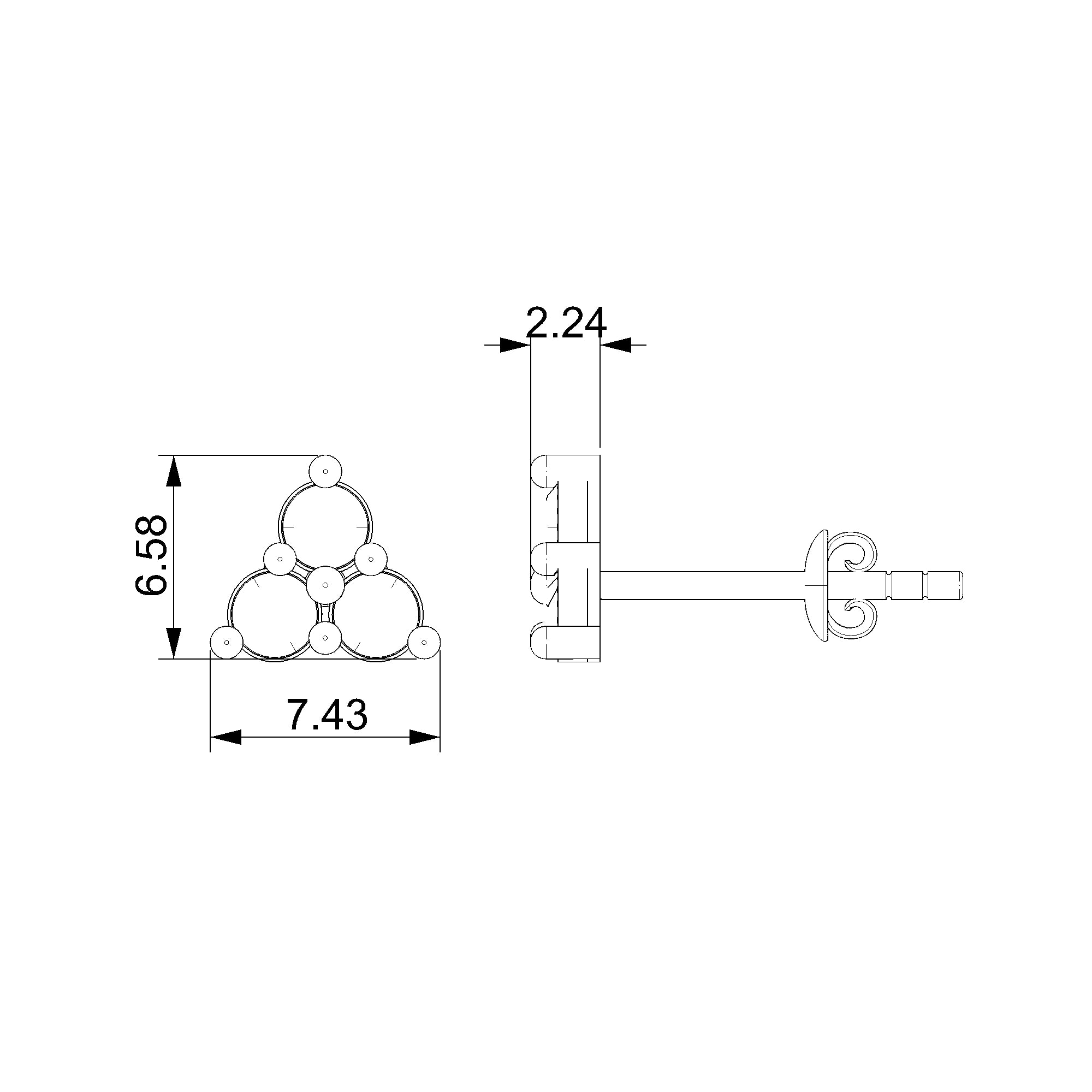 Pargold Solid Gold Triad Radiance Earring-Static