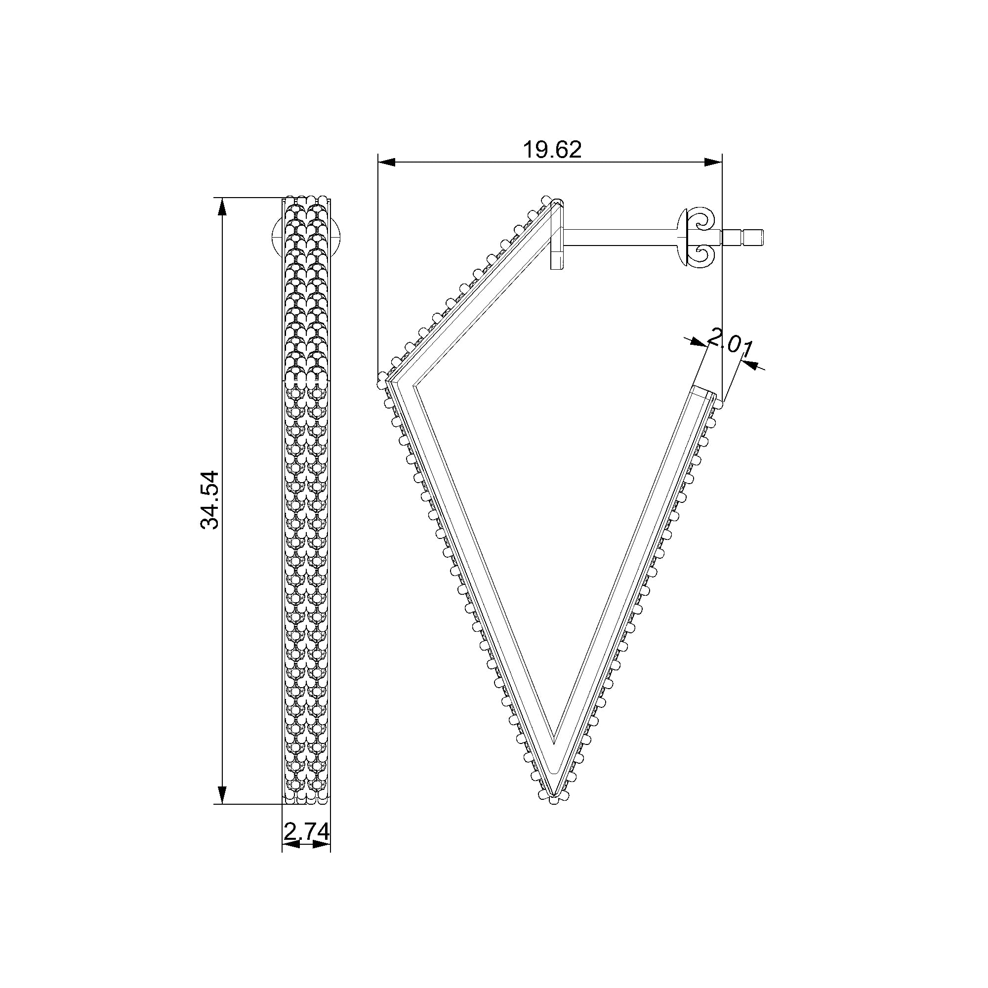 Pargold Solid Gold Elegant Gemstone Bar Earrings-Static