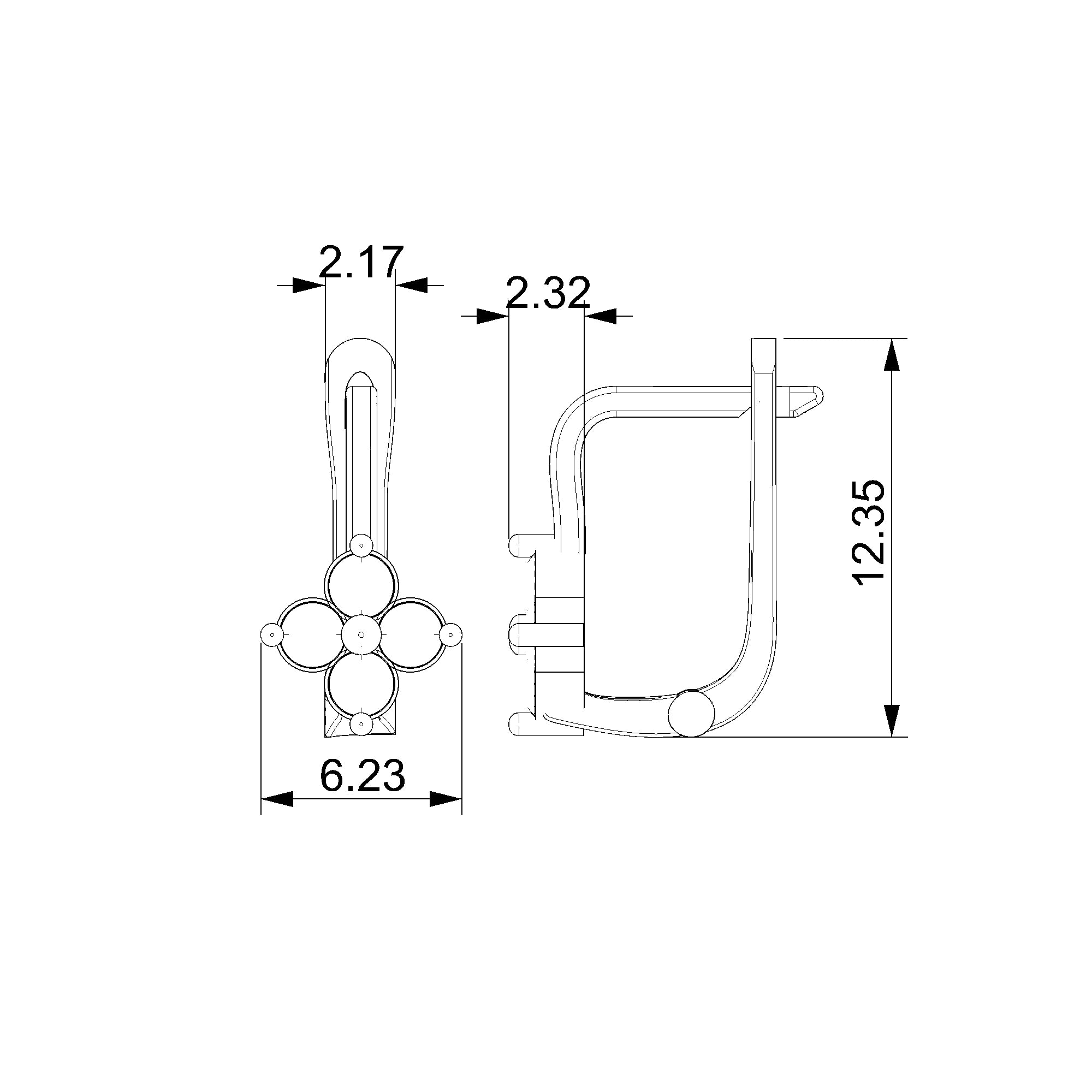 Pargold Solid Gold Floral Cluster Earrings-Static