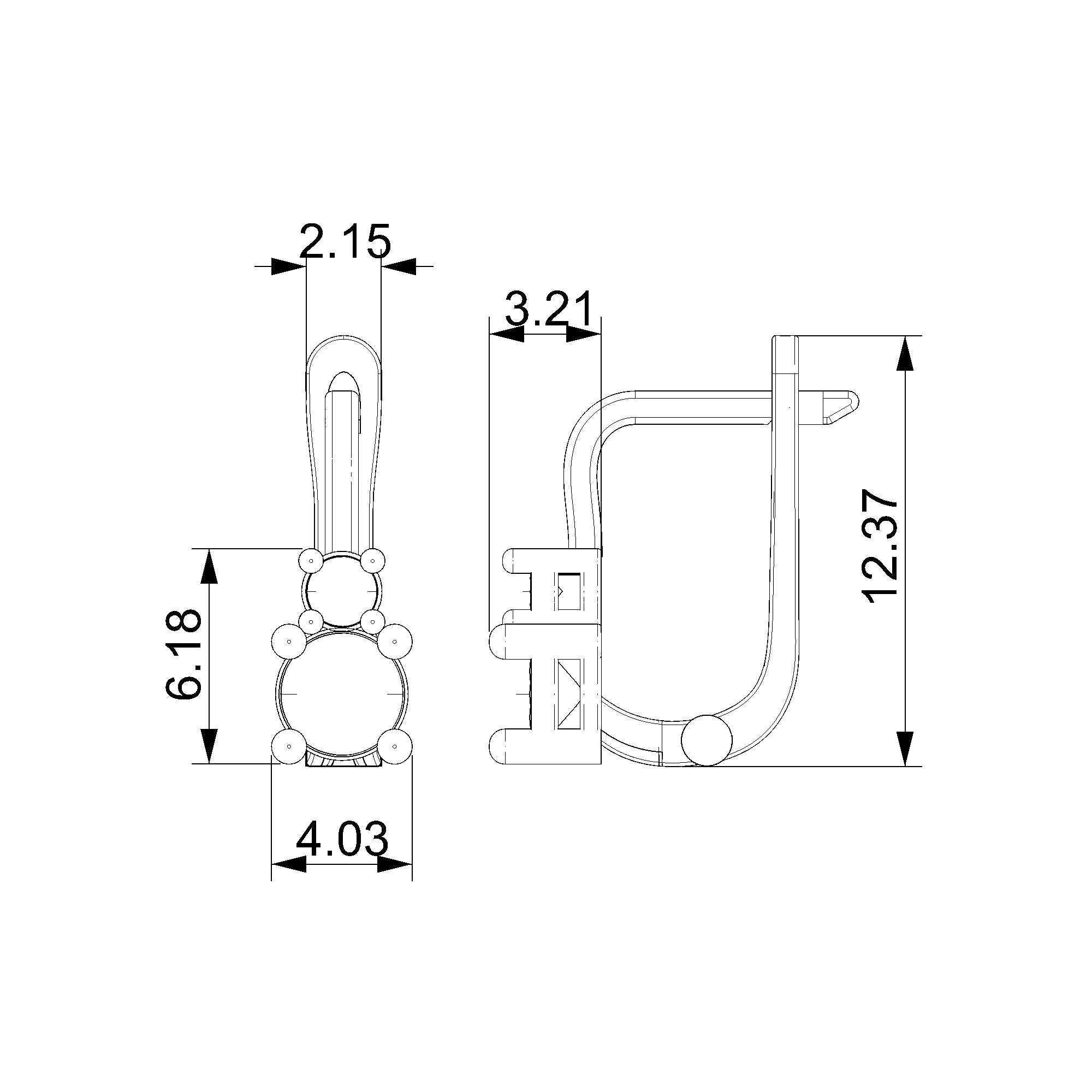 Pargold Solid Gold Elegant Double Stone Hoops-Static