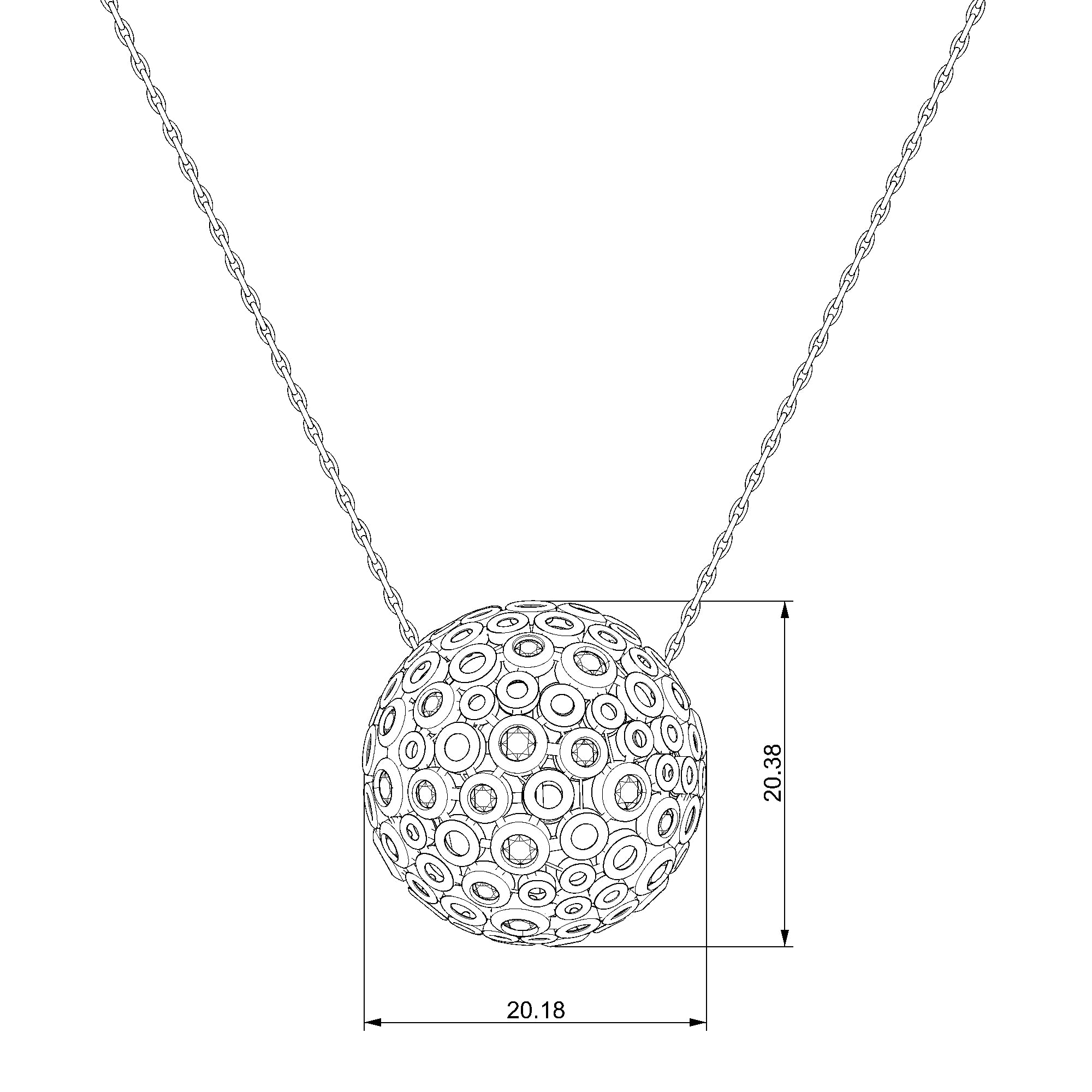 Pargold Solid Gold Radiant Glamour Orb Necklace-Static