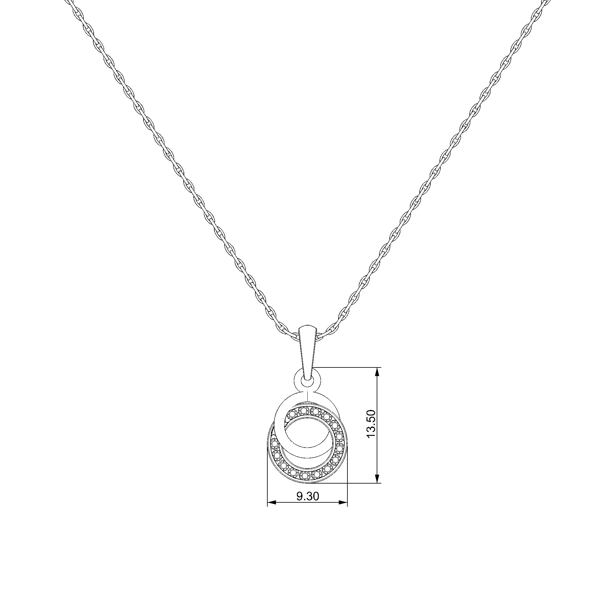 Pargold Solid Gold Radiant Dual Embrace Pendant-Static