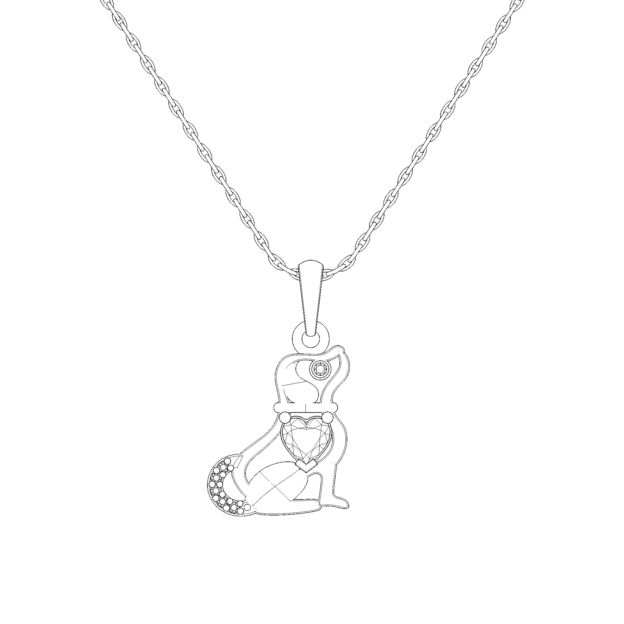 Pargold Solid Gold Whimsical Radiance Dog Pendant-Static