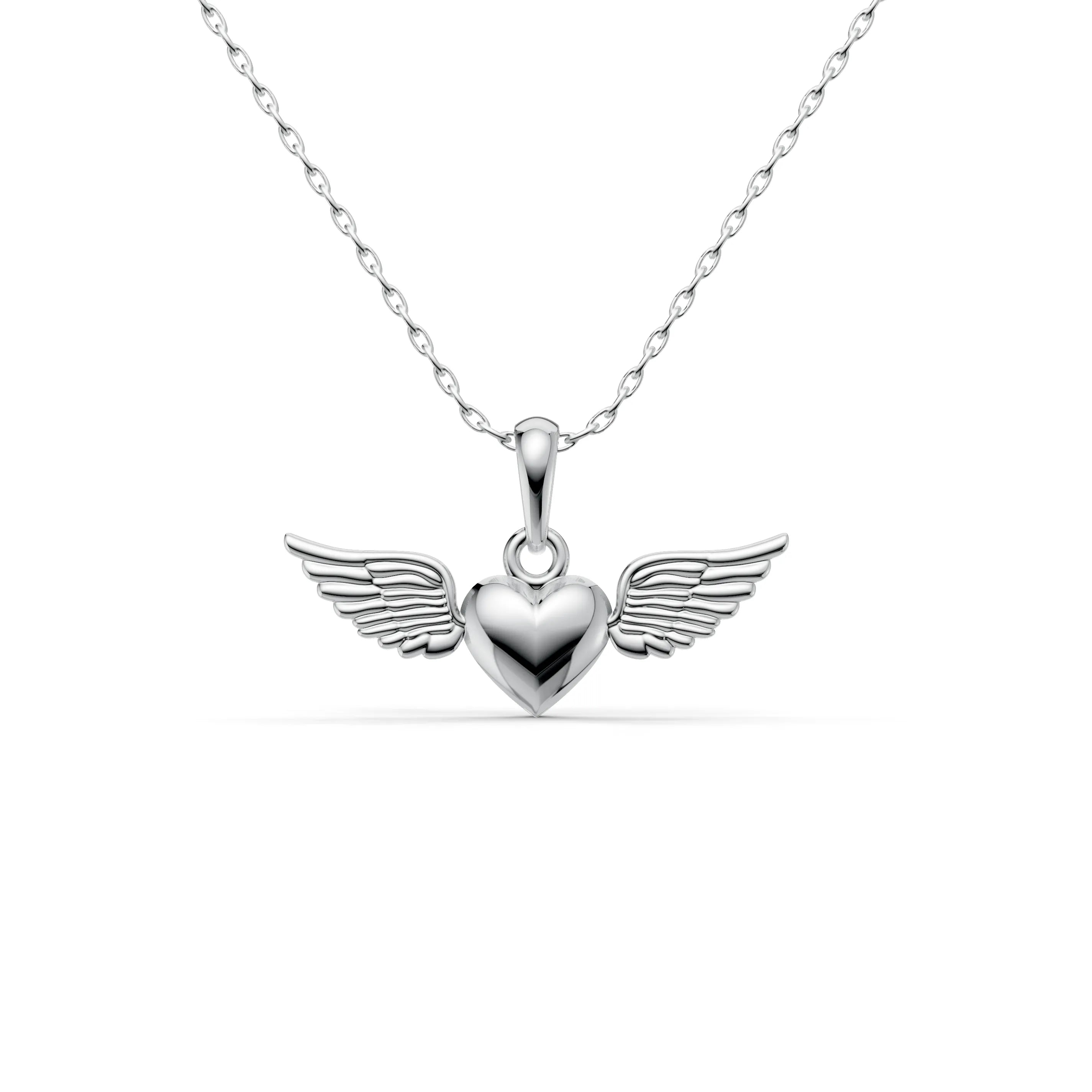 Pargold Solid Gold Aviary Heart Pendant: The Epitome of Affectionate Elegance -Silver_Static_Silver