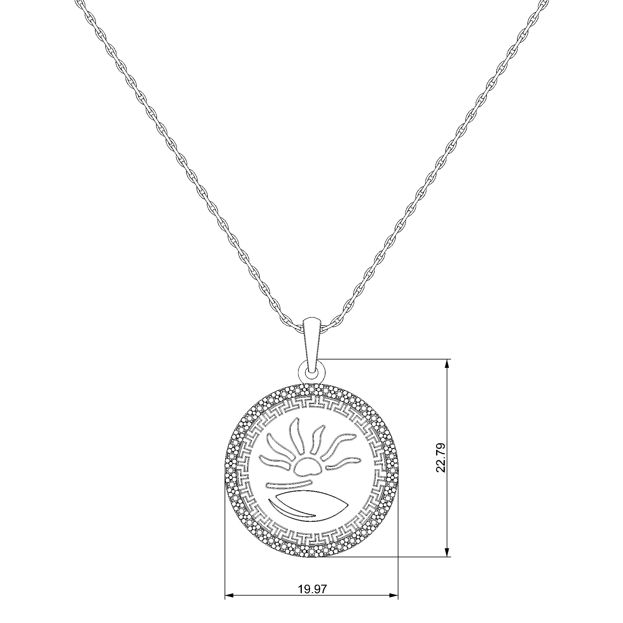 Pargold Solid Gold Sunbeam Fine Circle Pendant-Static