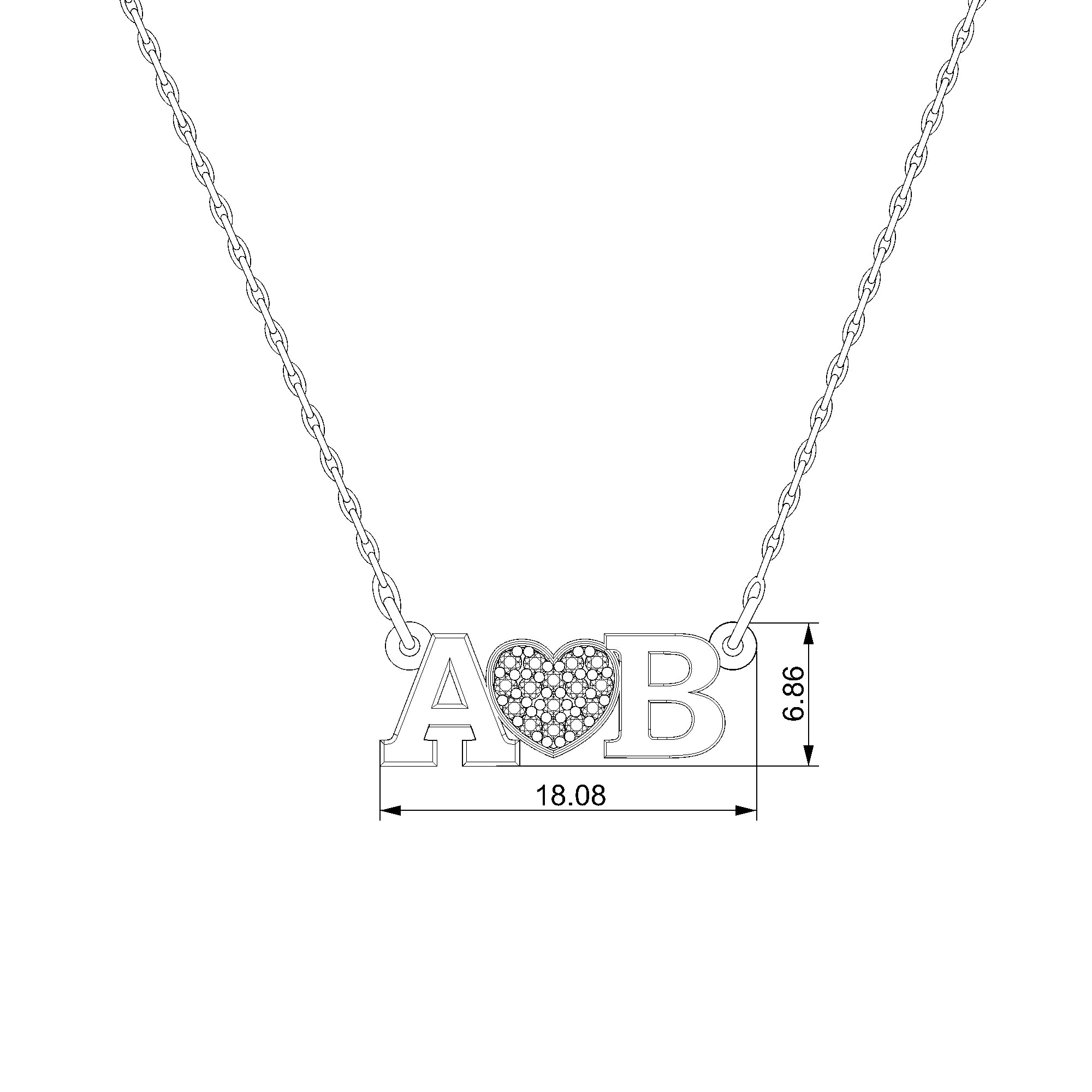 Pargold Solid Gold Delicate Initial Heart Necklace - A Symphony of Elegance-Static