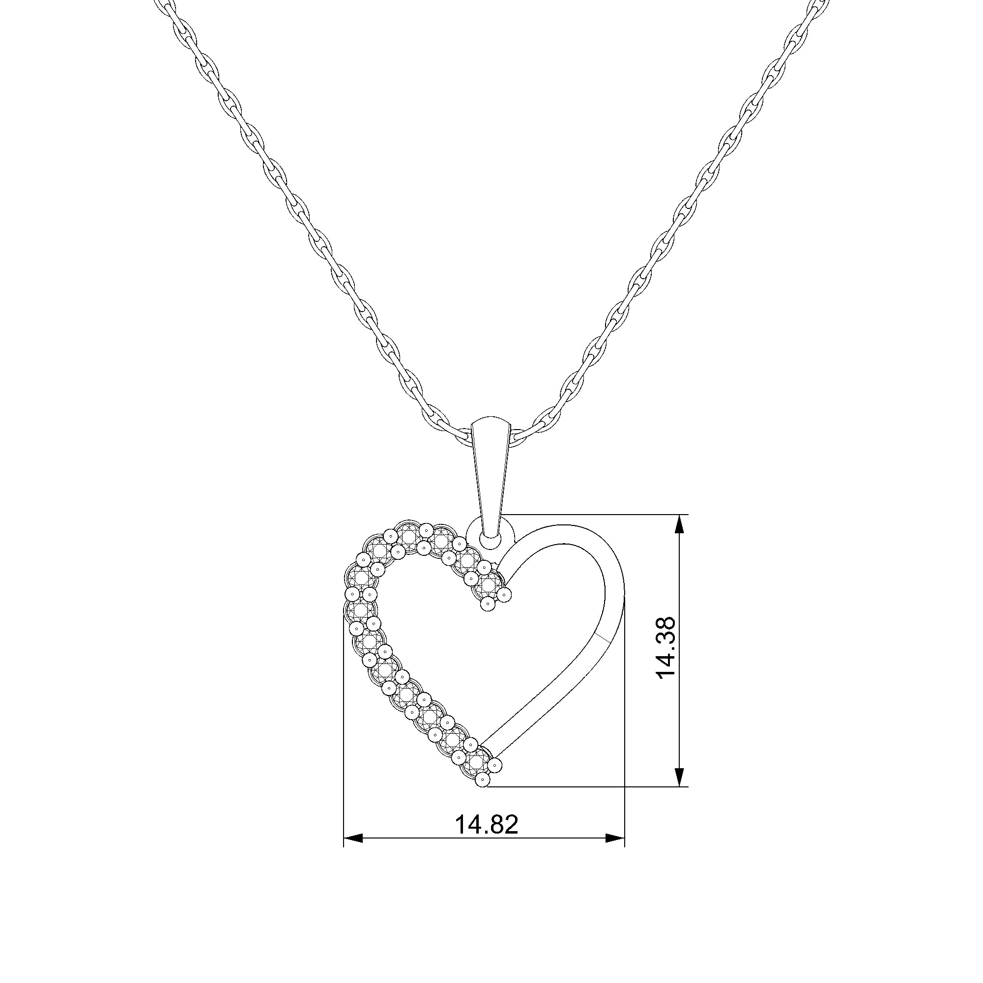 Pargold Solid Gold Heartfelt Radiance Pendant-Static