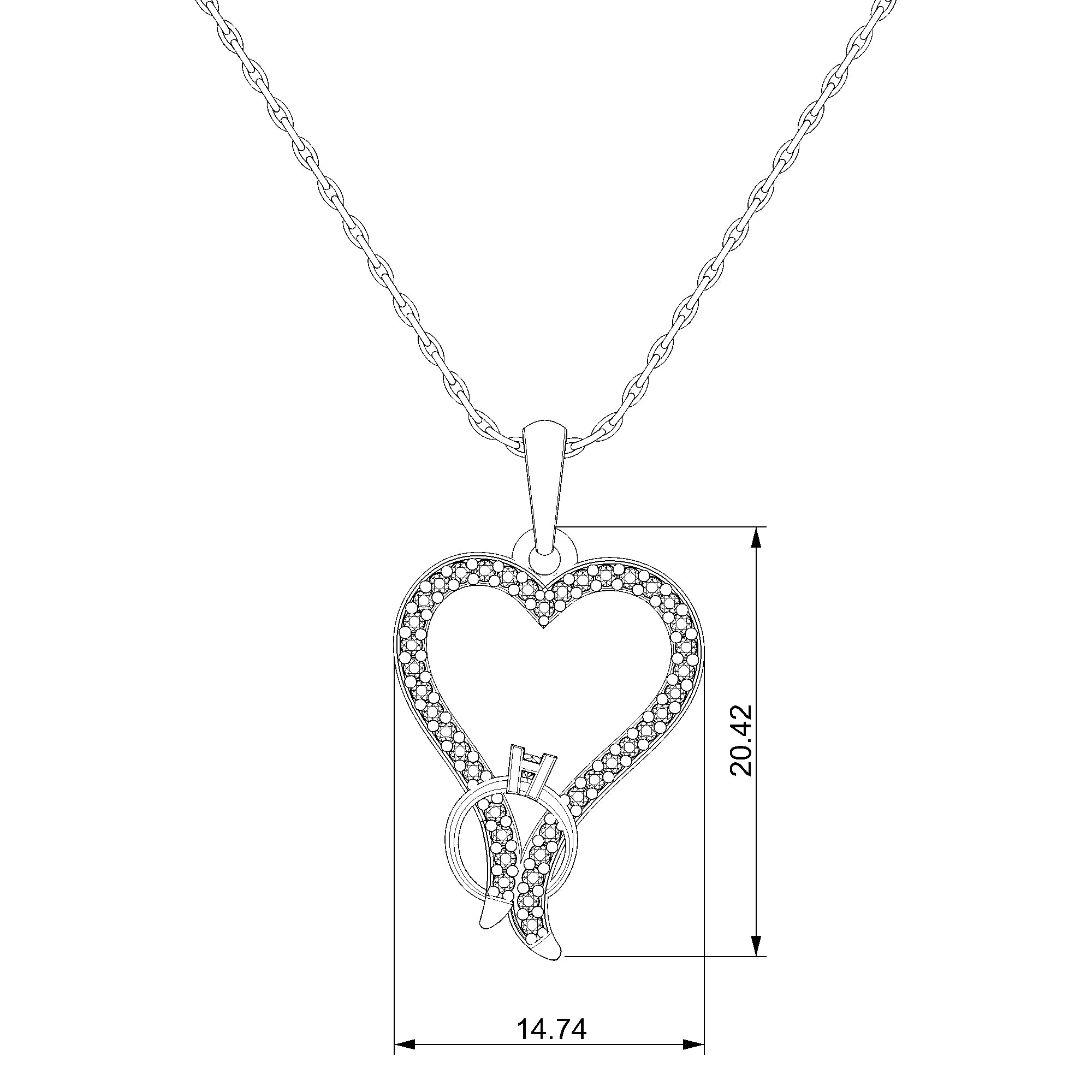 Pargold Solid Gold Heartfelt Elegance Radiant Gemstone Pendant-Static