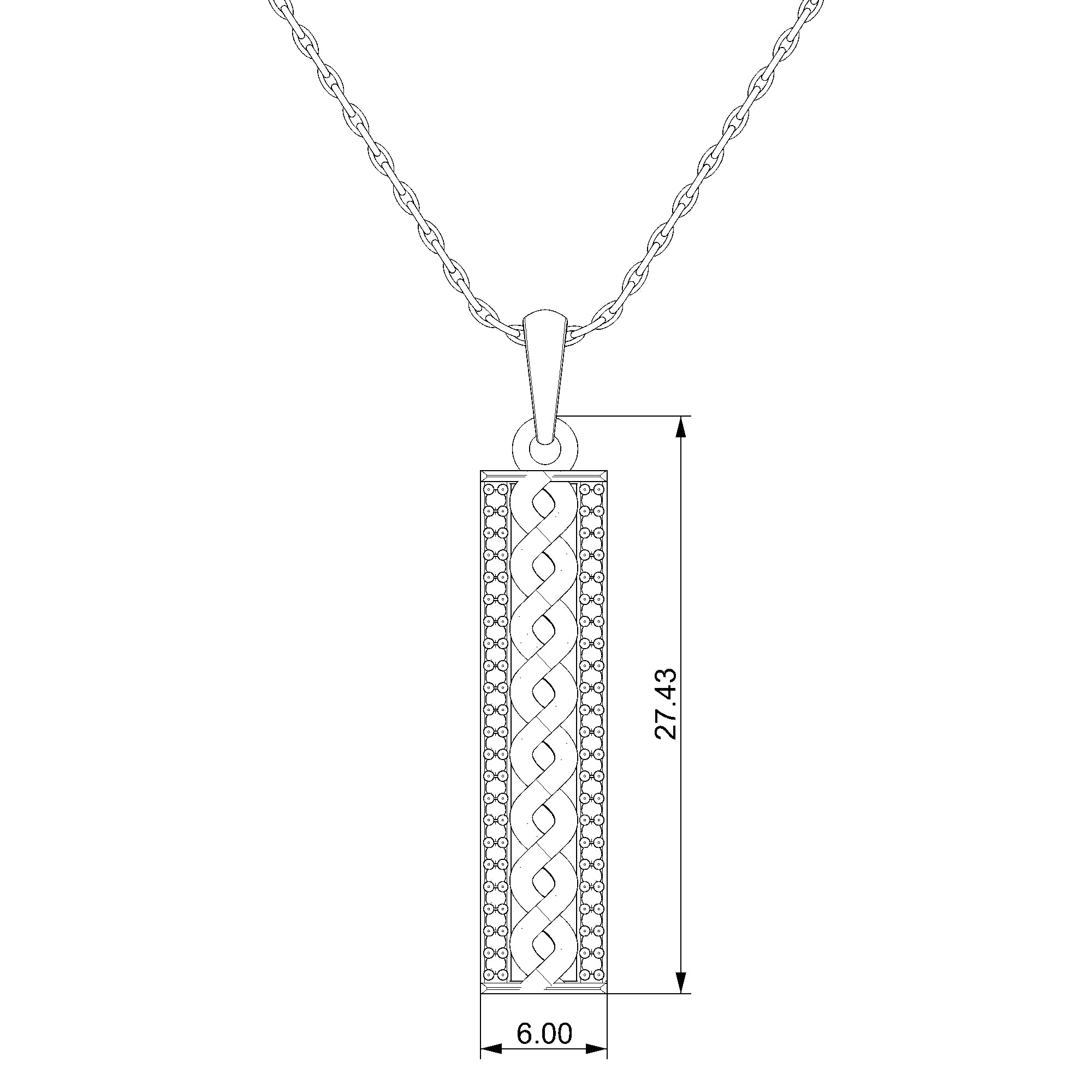 Pargold Solid Gold Exquisite Radiant Gemstone Rectangular Pendant-Static