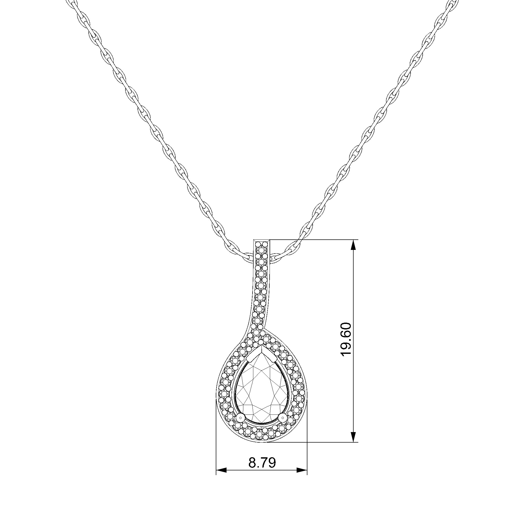 Pargold Solid Gold Timeless Luminescence Pear Pendant Necklace-Static