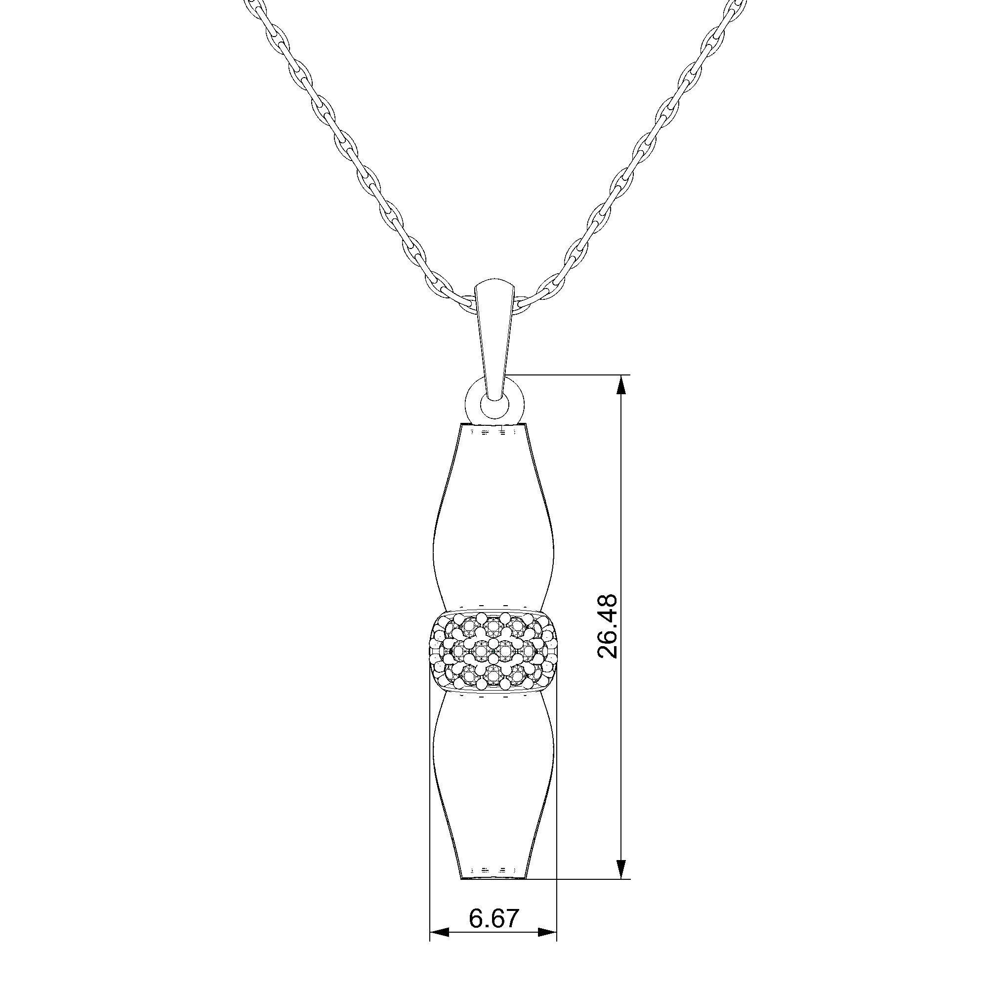 Pargold Solid Gold Exquisite Radiant Wave Pendant-Static