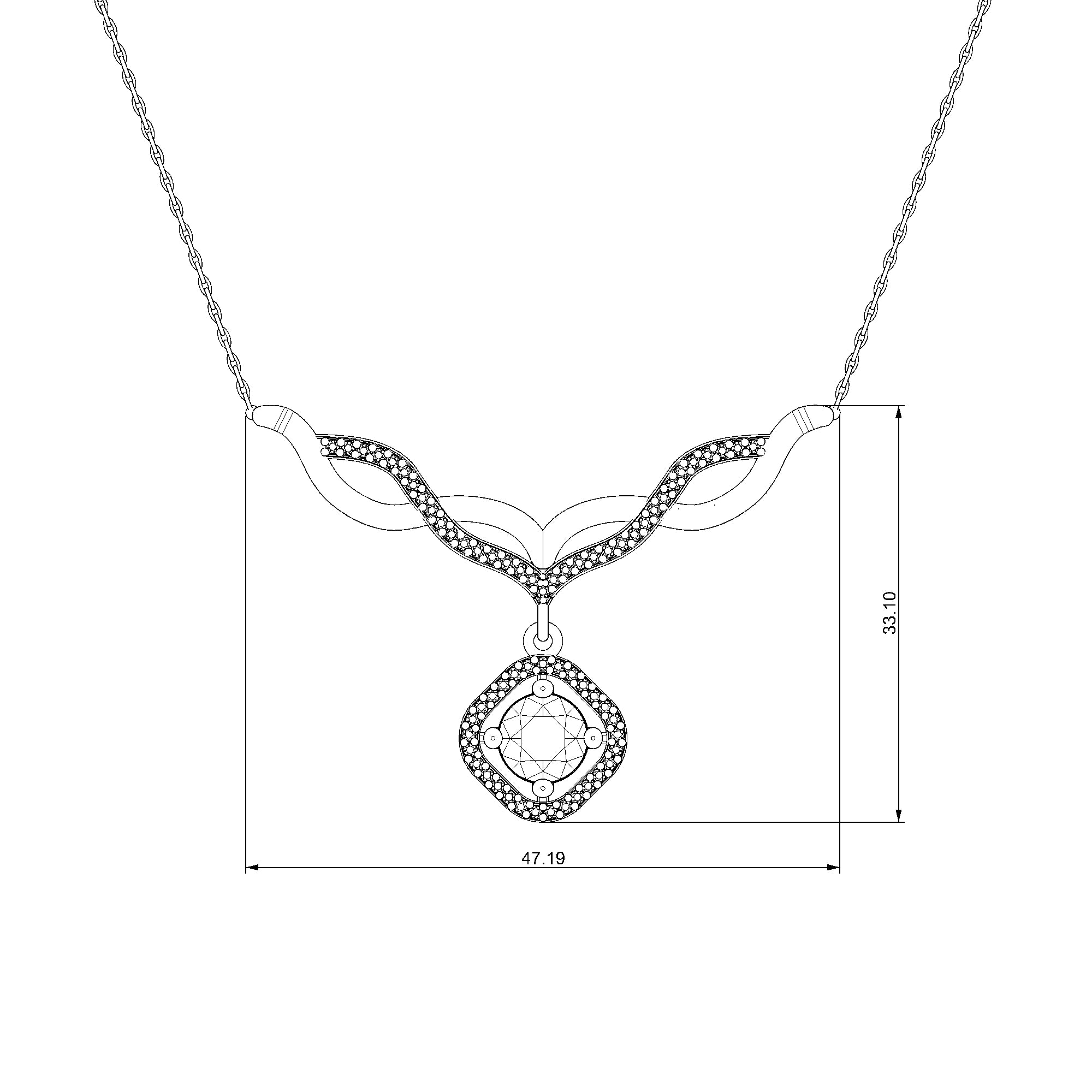 Pargold Solid Gold Illuminated Elegance Radiant Gemstone Necklace-Static