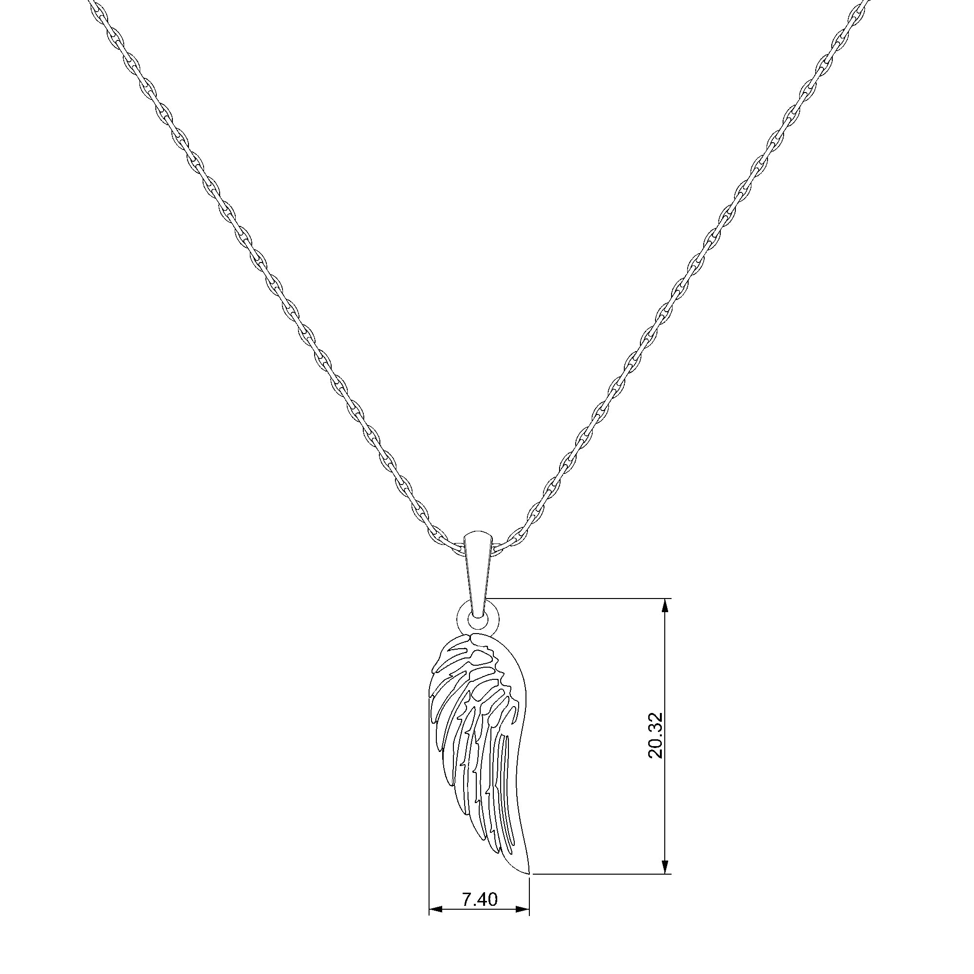 Pargold Solid Gold Celestial Feather Charm Pendant-Static