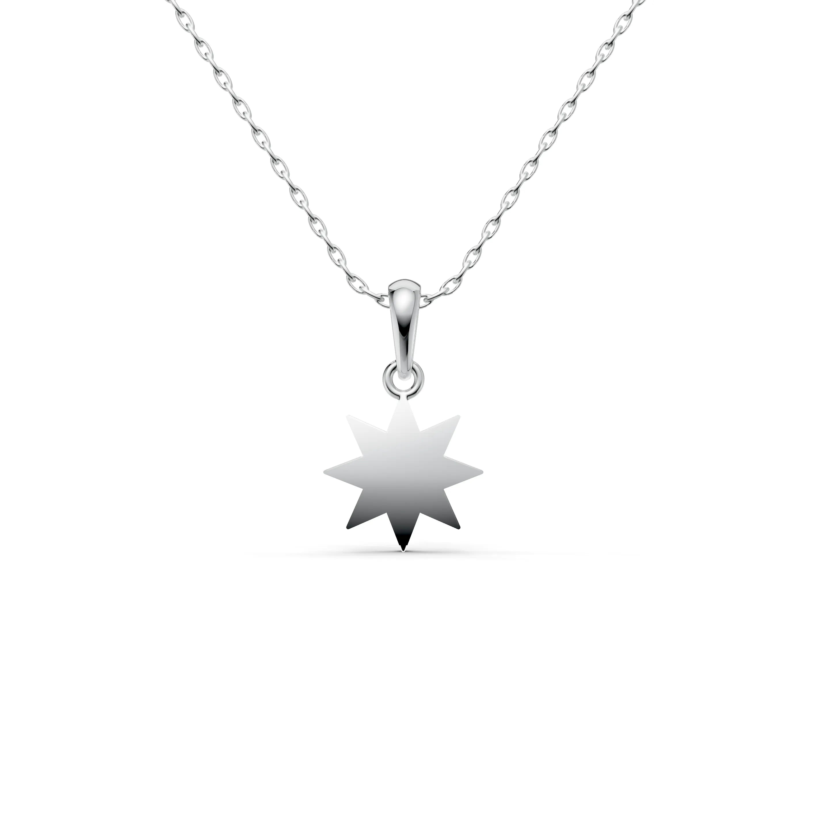 Pargold Solid Gold Guiding Star Pendant -Silver_Static_Silver