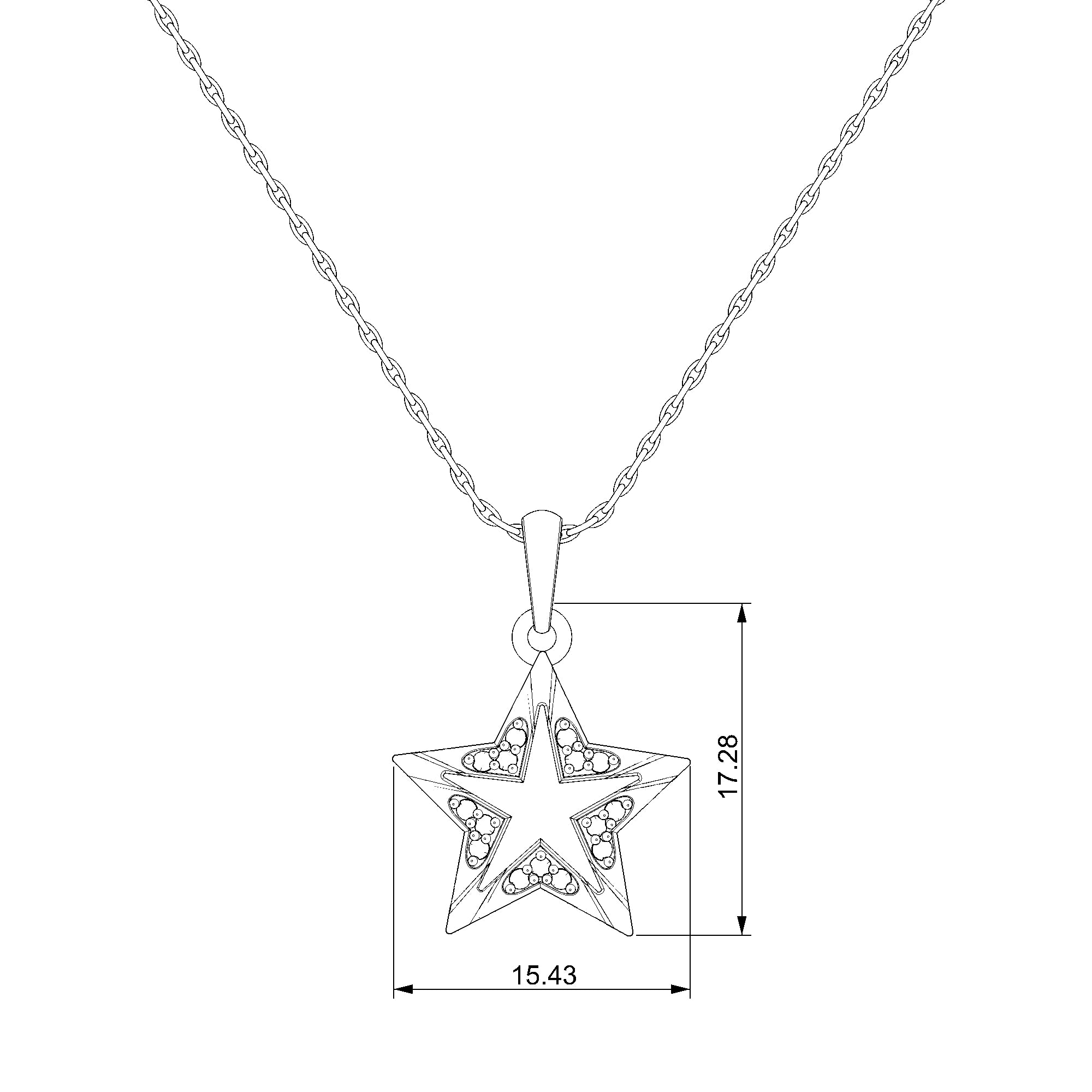 Pargold Solid Gold Celestial Star Pendant – A Radiant Expression of Elegance-Static