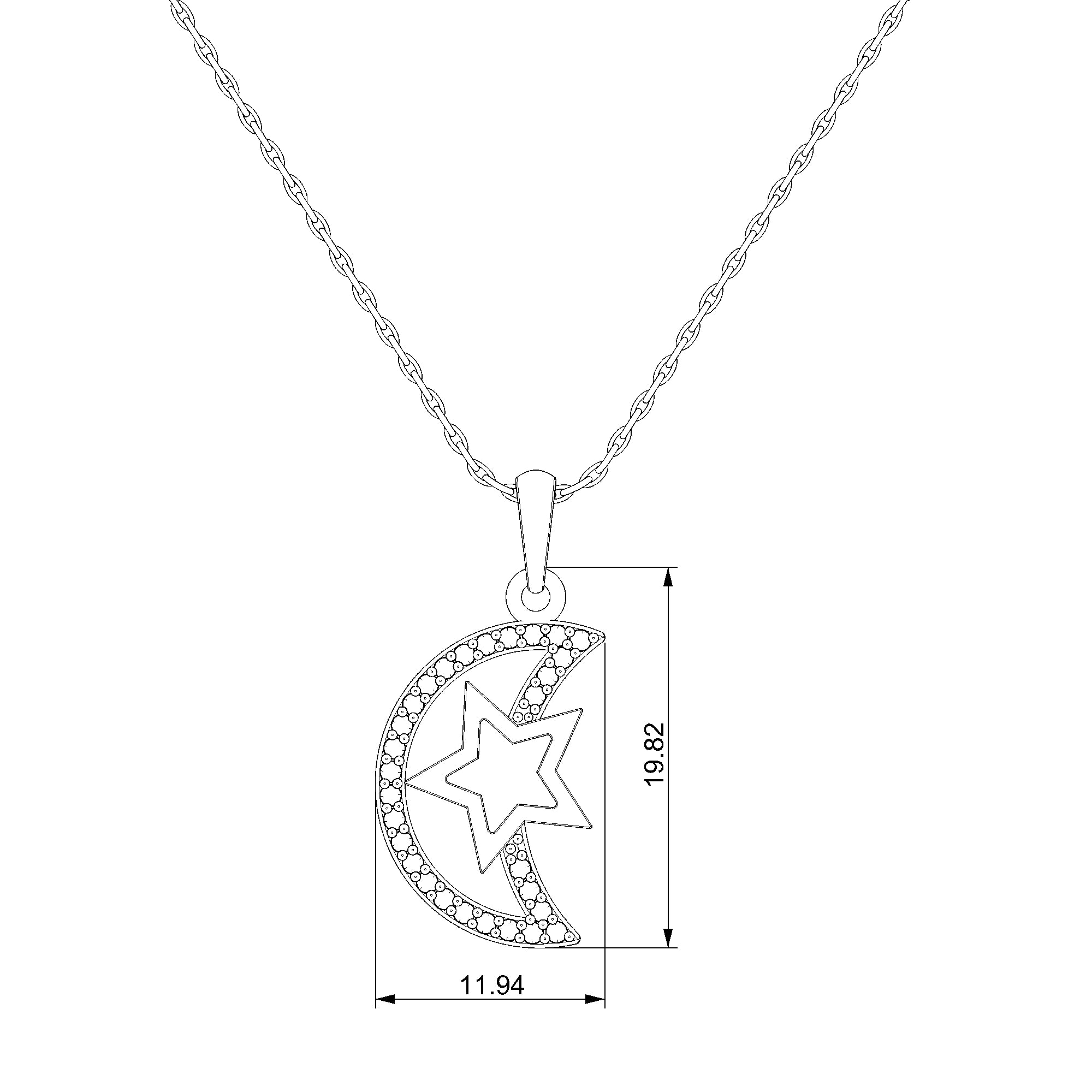 Pargold Solid Gold Celestial Harmony Radiant Gemstone Pendant-Static