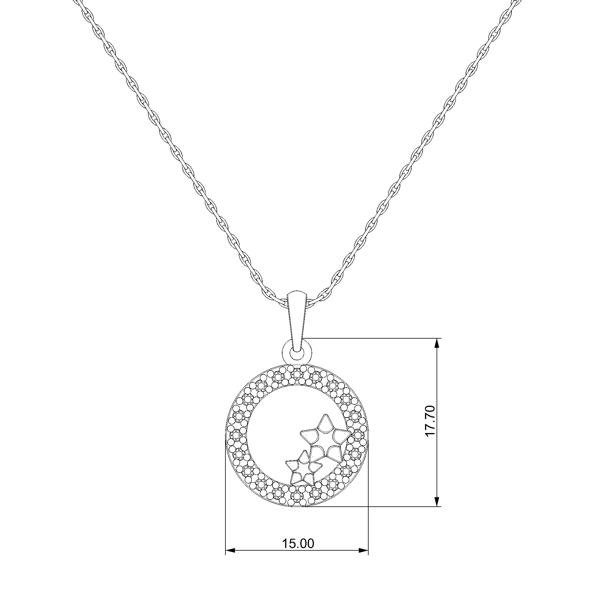 Pargold Solid Gold Stellar Gleam Circle Pendant-Static