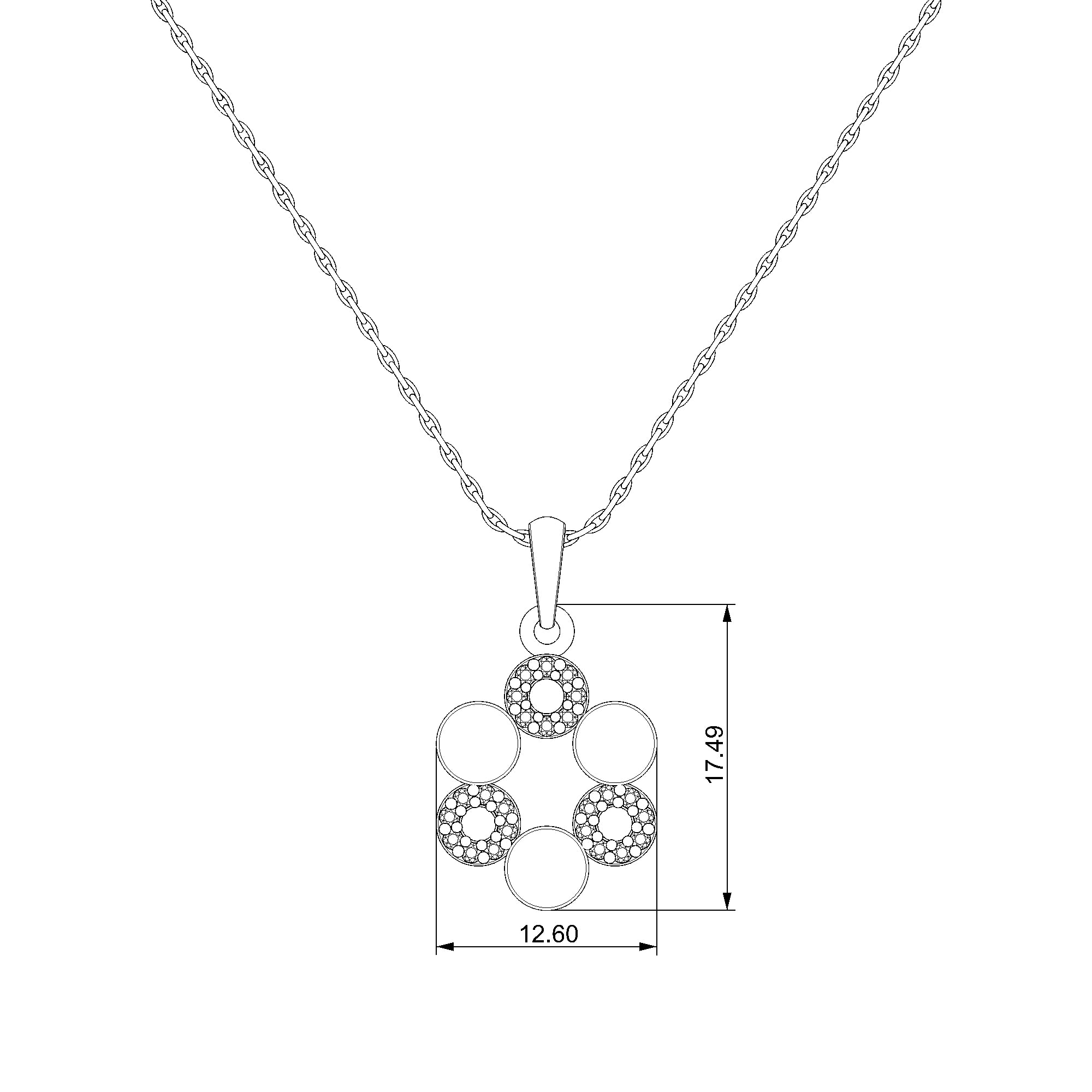 Pargold Solid Gold Luxoria Elegance Flower Necklace-Static