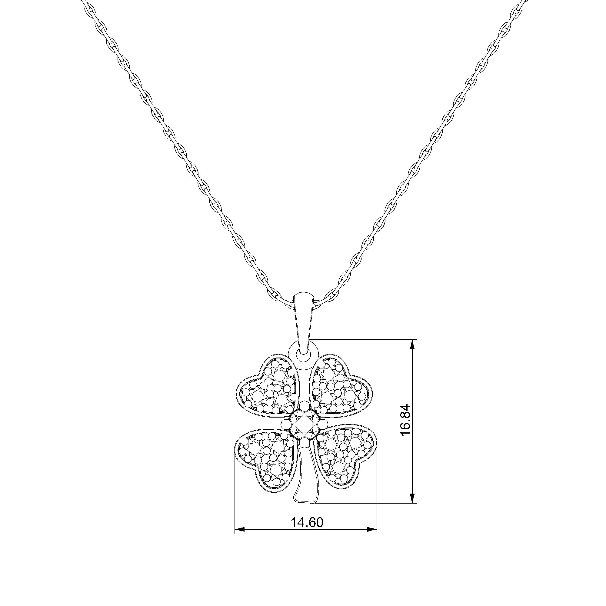 Pargold Solid Gold Luminous Clover Blossom Pendant-Static