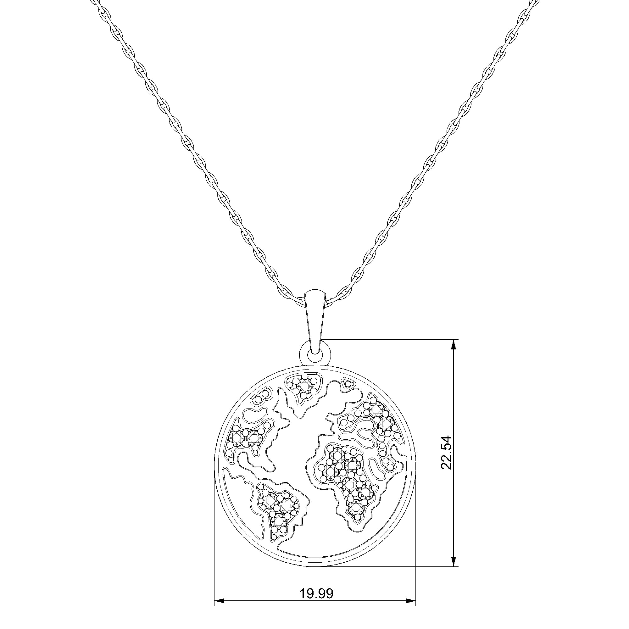 Pargold Solid Gold Global Shimmer Pendant-Static