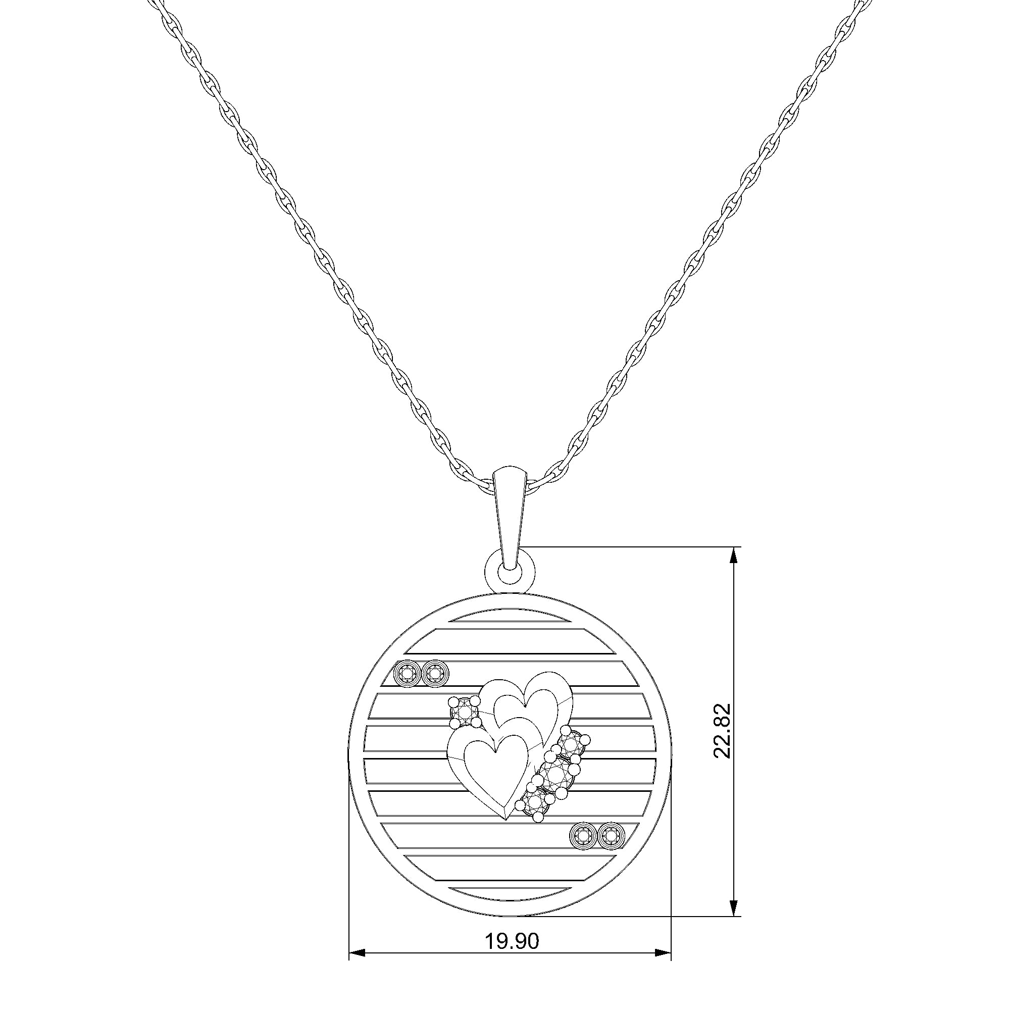 Pargold Solid Gold Lace Heart Disc Necklace-Static