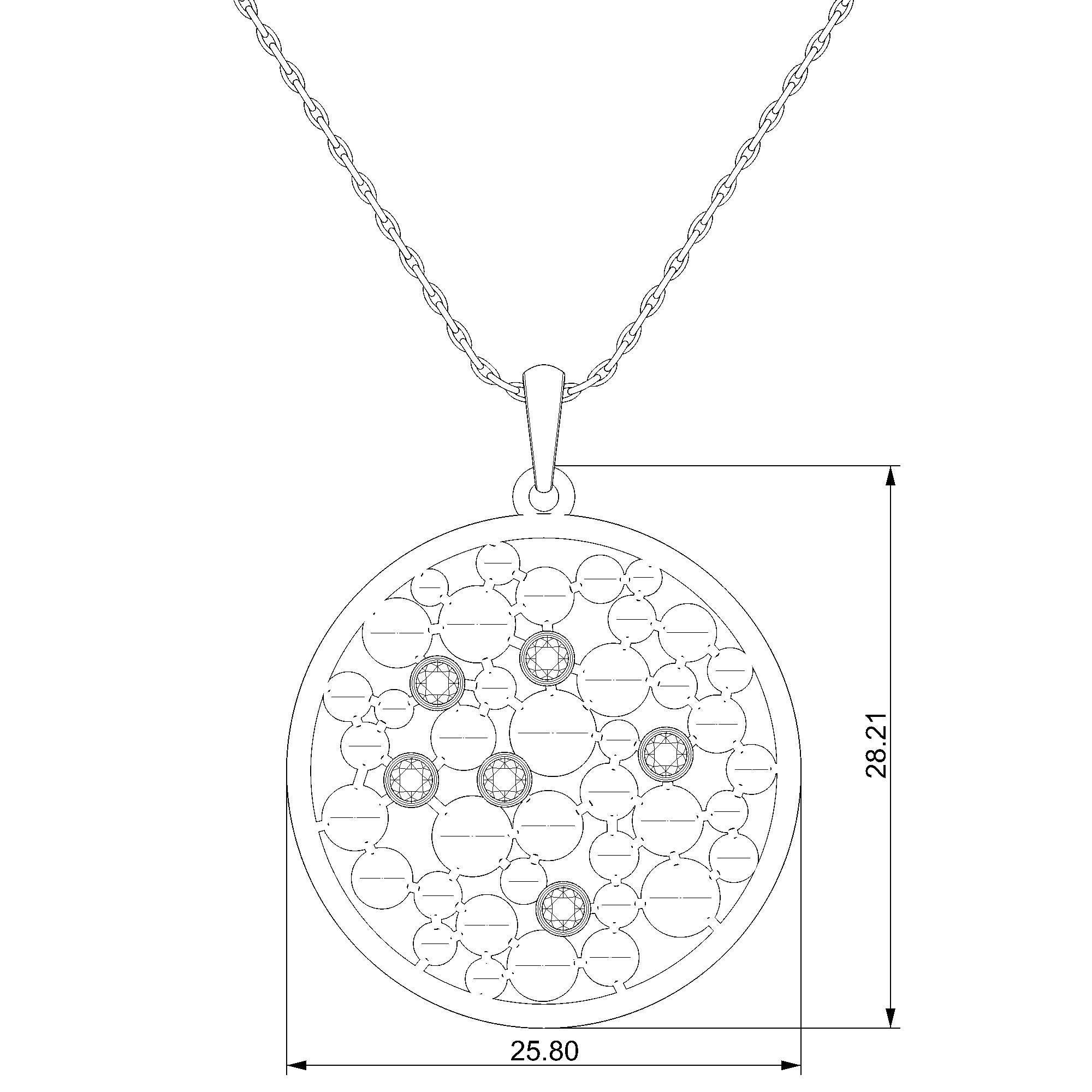 Pargold Solid Gold Bubbly Orb Pendant Necklace-Static