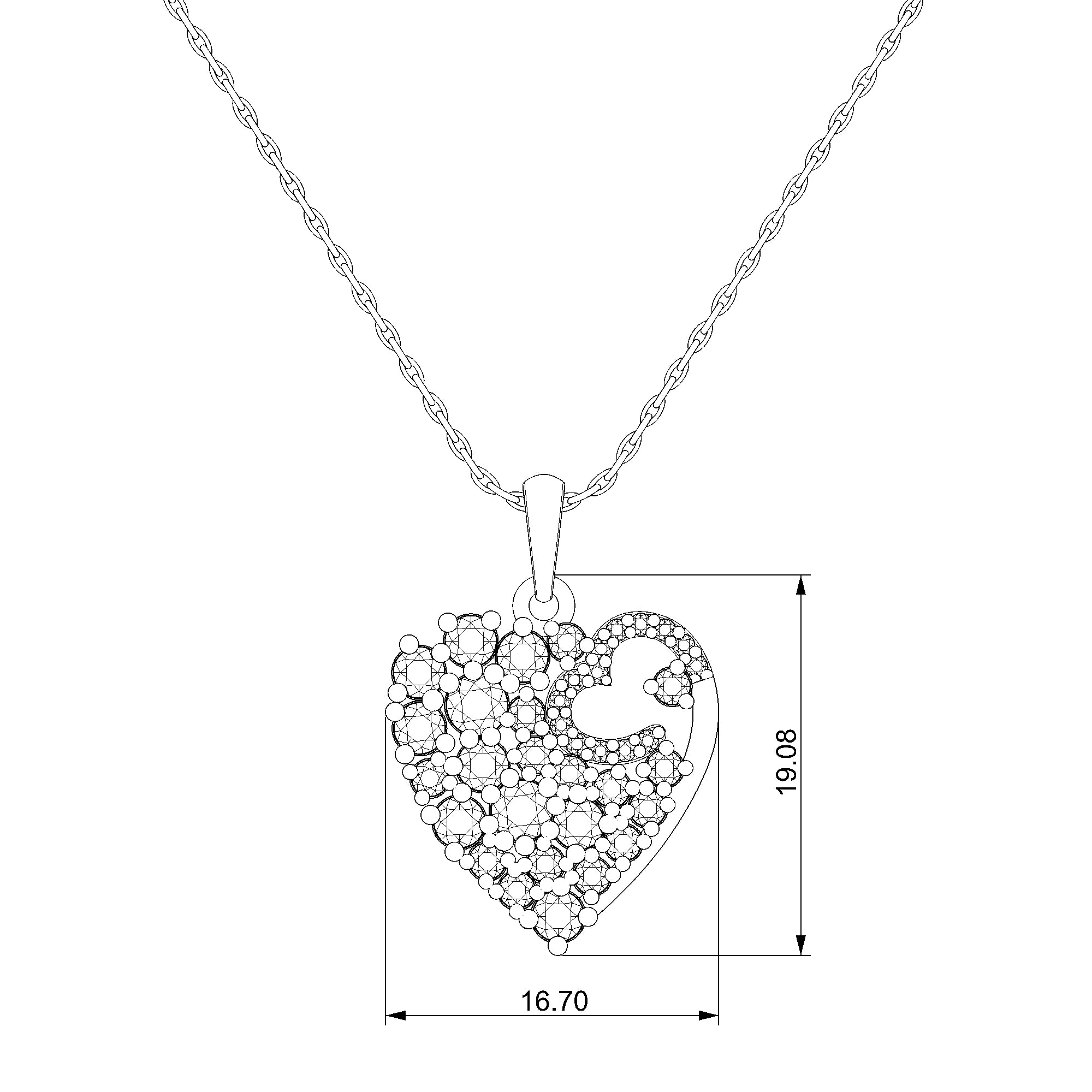 Pargold Solid Gold Constellation Heart Pendant Necklace-Static
