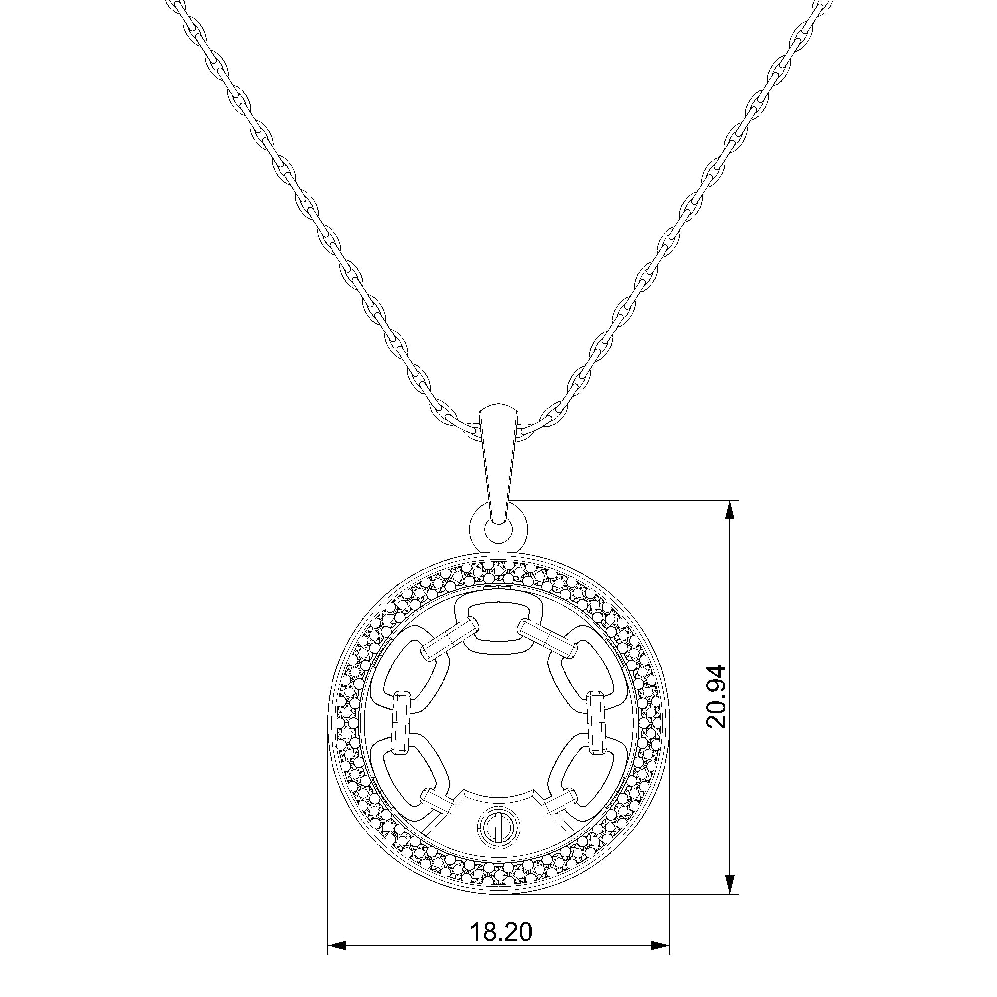 Pargold Solid Gold Harmony Halo Pendant Necklace-Static