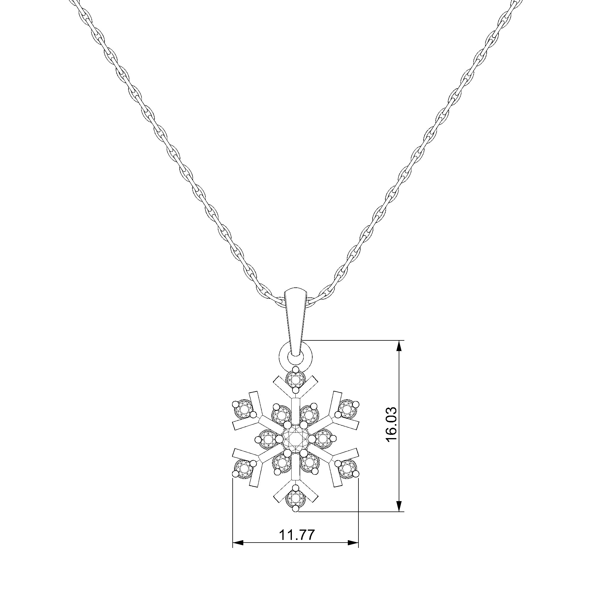 Pargold Solid Gold Shimmering Frost Radiant Pendant-Static