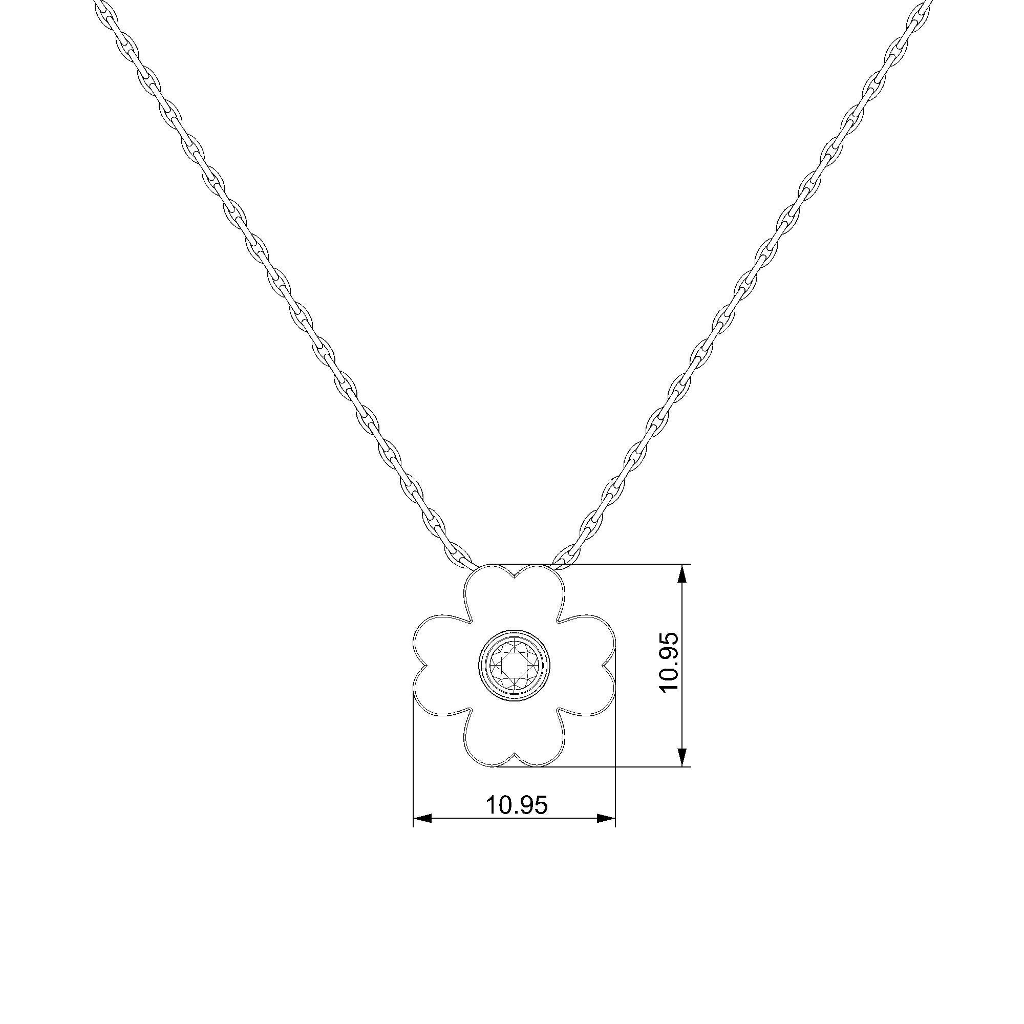 Pargold Solid Gold Petal Elegance Radiant Gemstone Necklace-Static