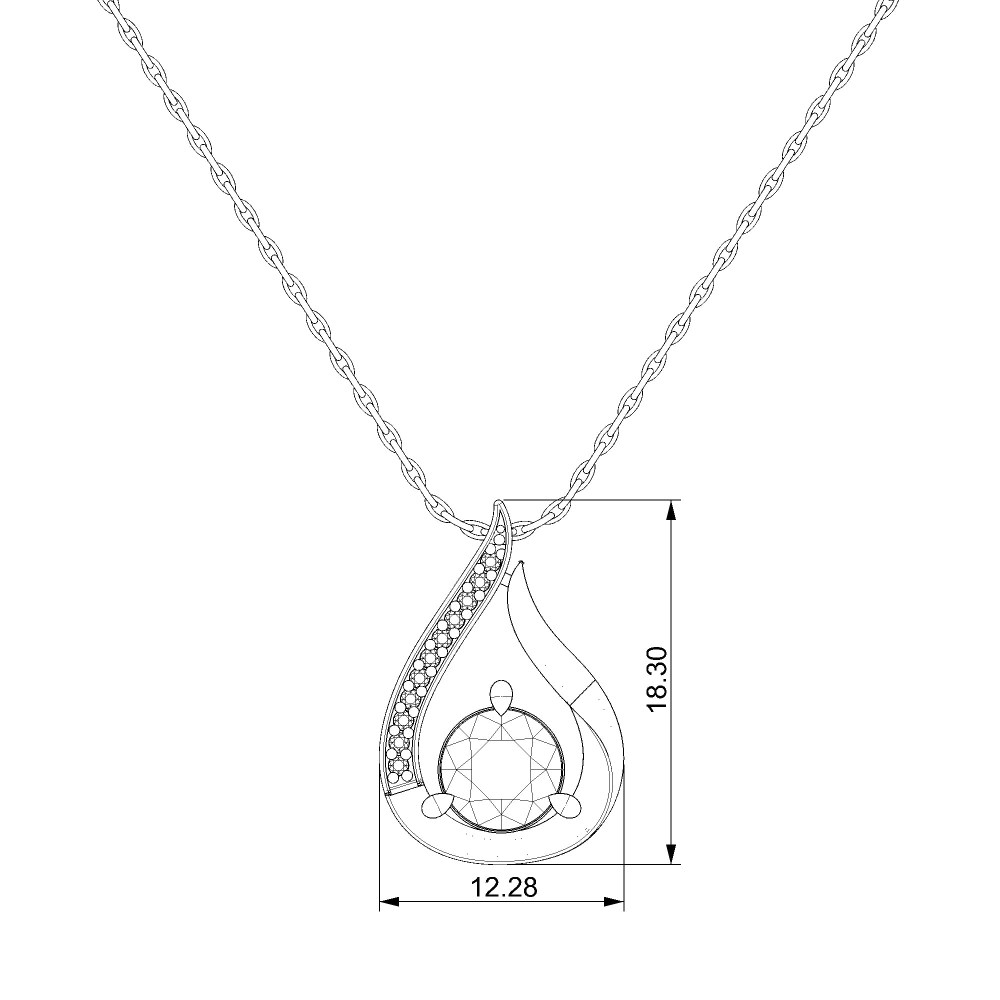 Pargold Solid Gold Captivating Radiance Teardrop Necklace-Static