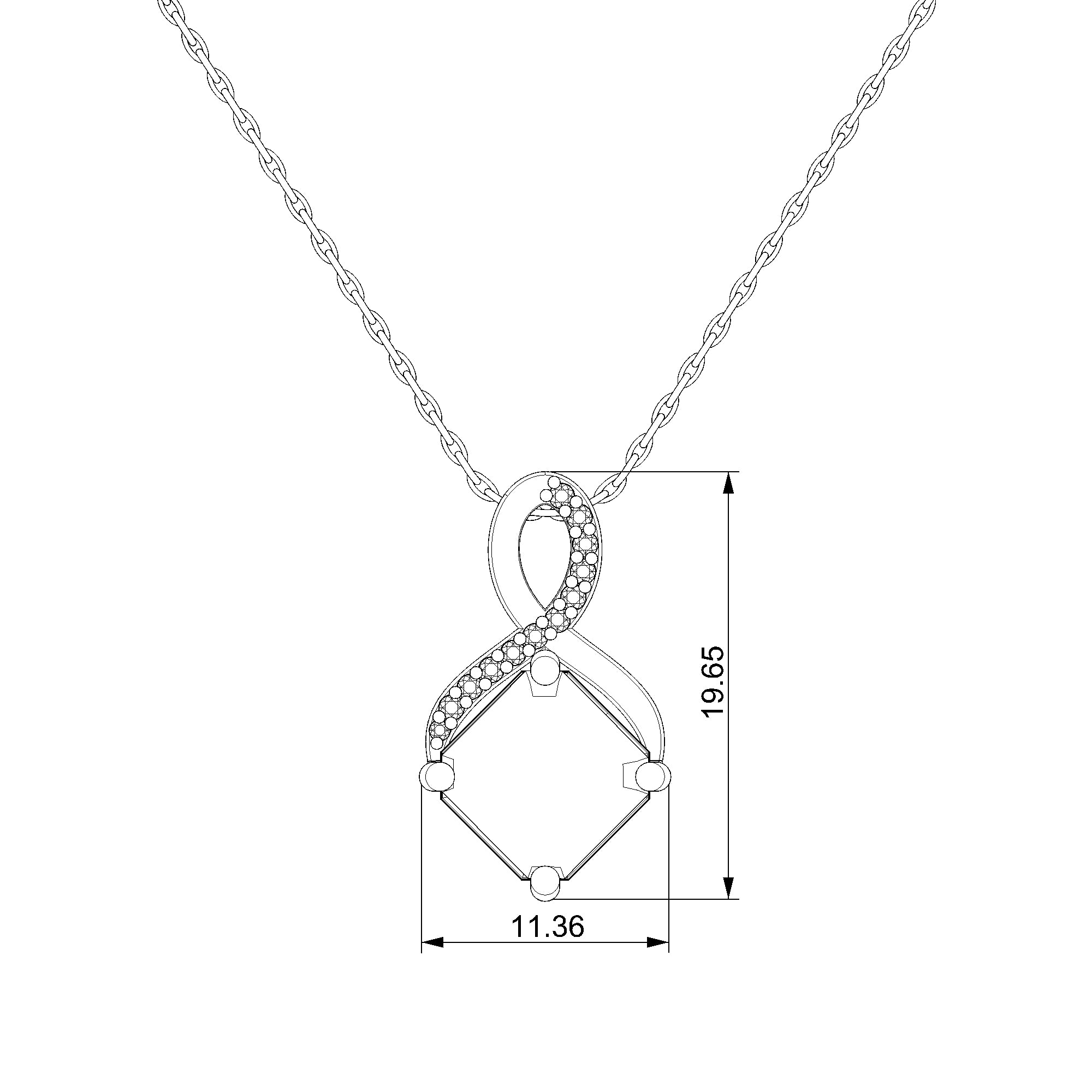 Pargold Solid Gold Luminous Infinity Radiant Gemstone Necklace-Static