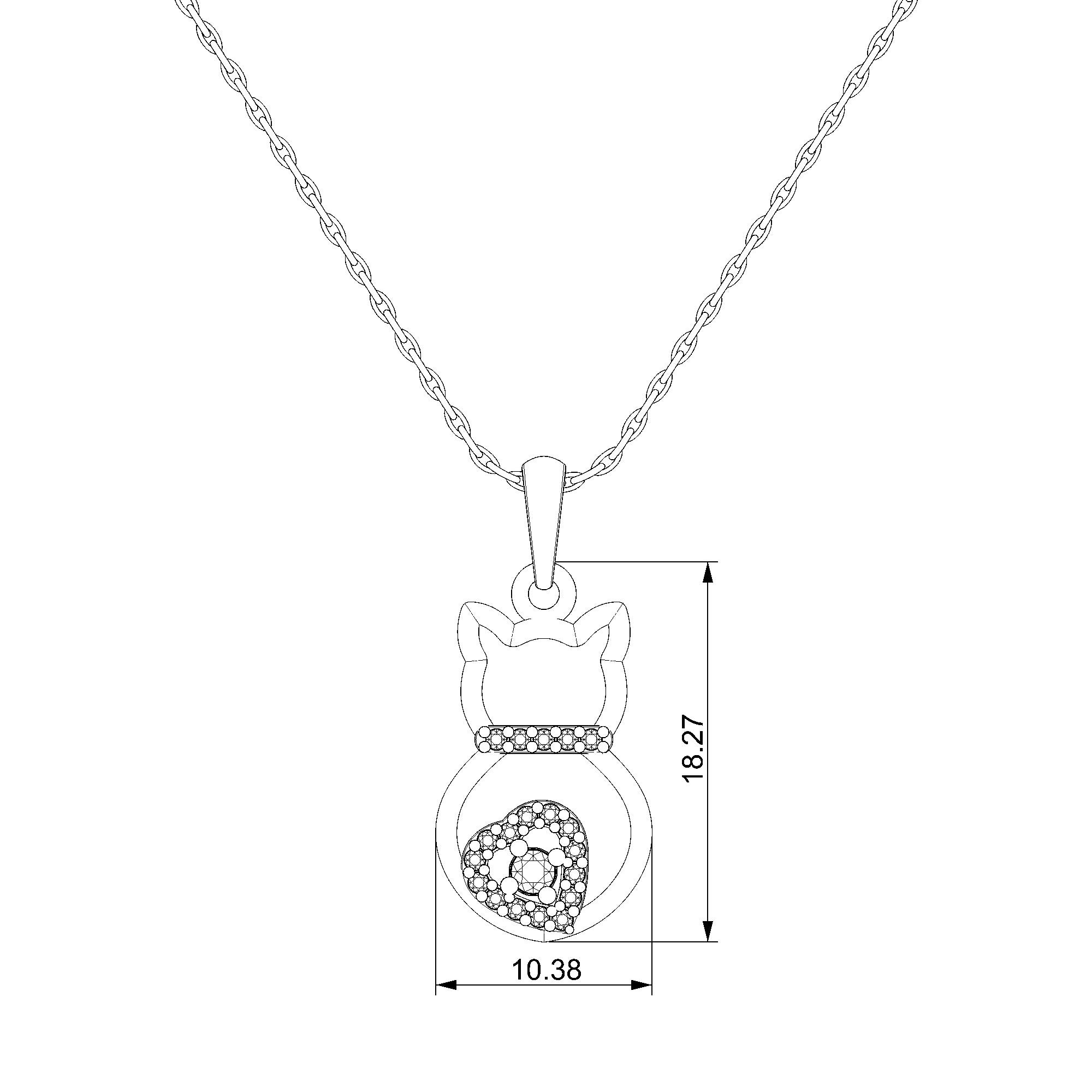 Pargold Solid Gold Whiskers of Elegance Pendant-Static