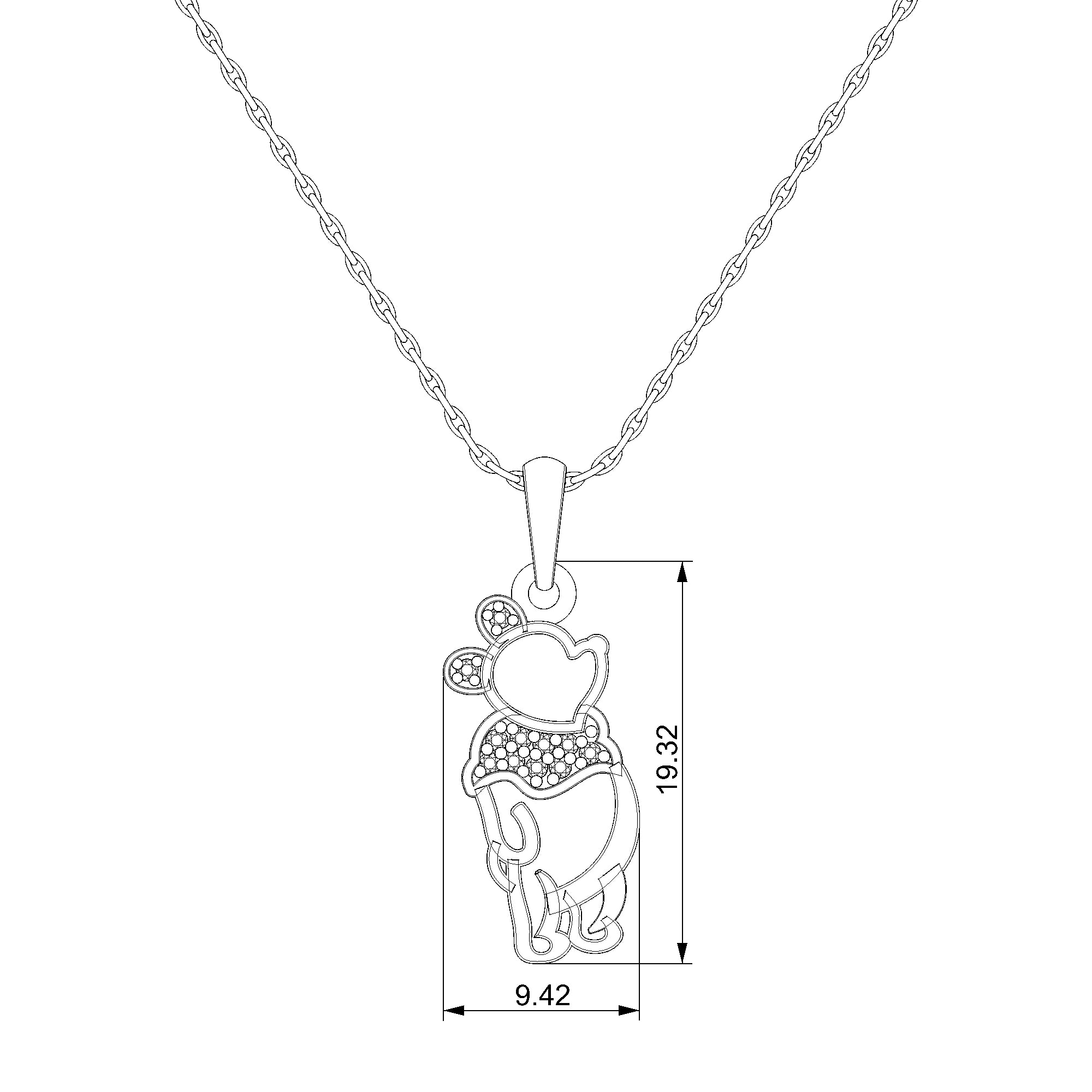 Pargold Solid Gold Whimsical Charm Radiant Pendant-Static