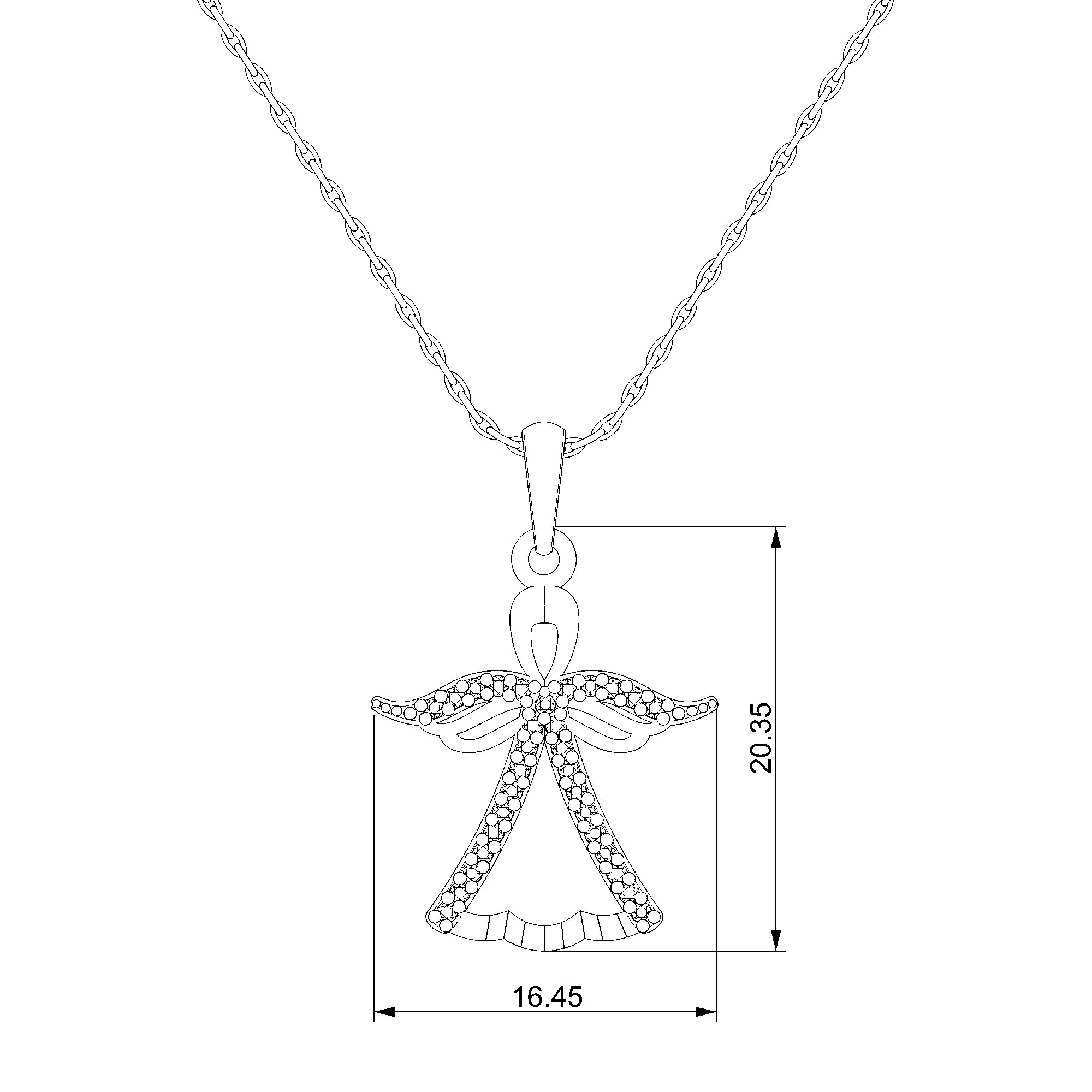 Pargold Solid Gold Celestial Guardian Pendant-Static