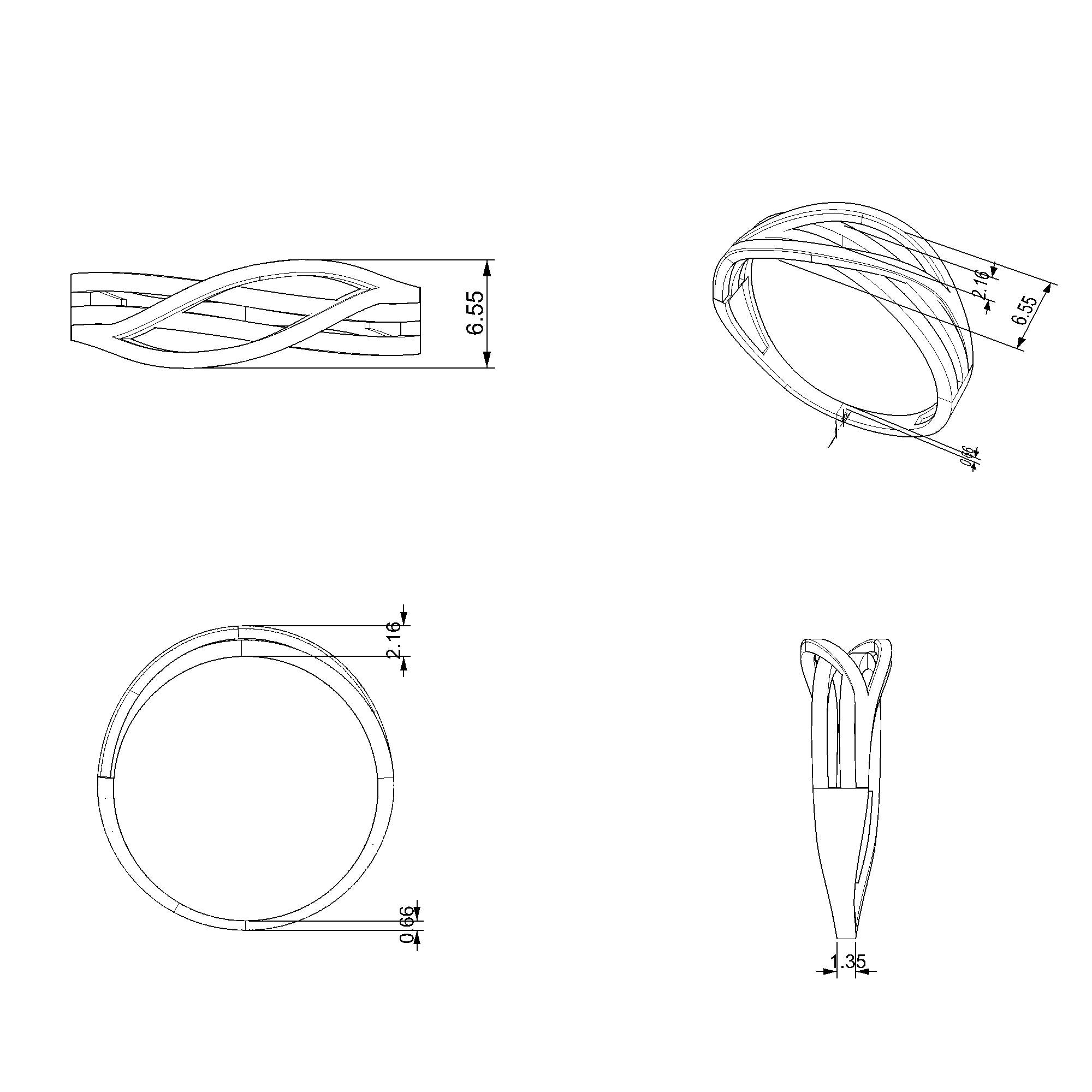 Pargold Solid Gold Elegant Drift Wave Band-Static